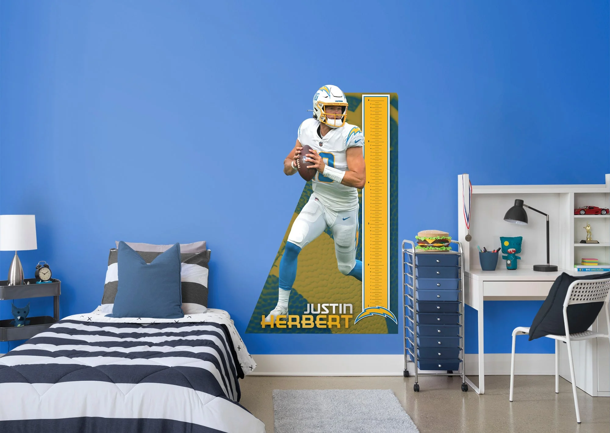 Justin Herbert - Growth Chart - Official NFL - Los Angeles Chargers - Reusable Vinyl Wall Decal - Image 2