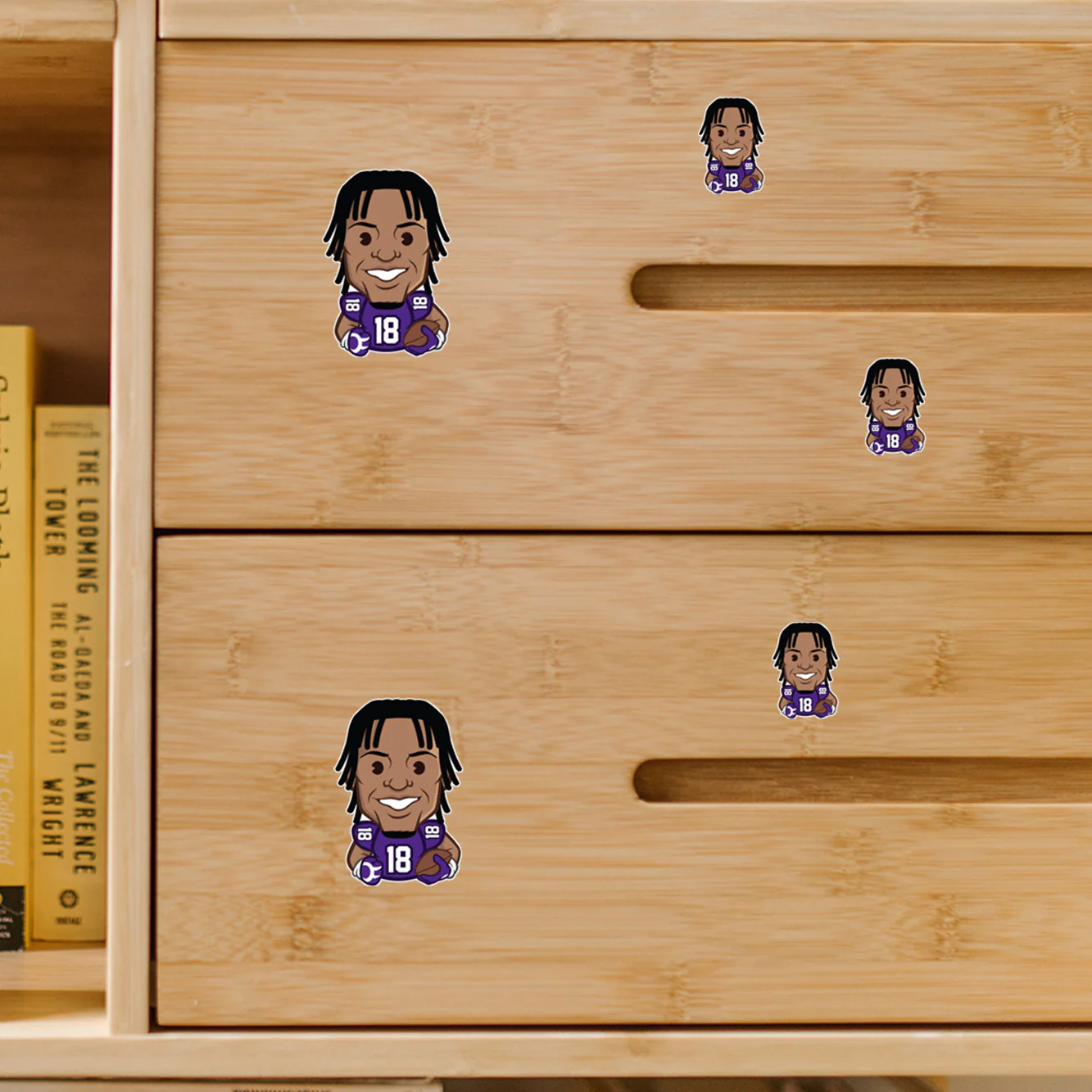 Justin Jefferson - 5 Emoji Minis (Mixed Sizes) - Official NFLPA - Minnesota Vikings - Reusable Vinyl Decals - Image 2
