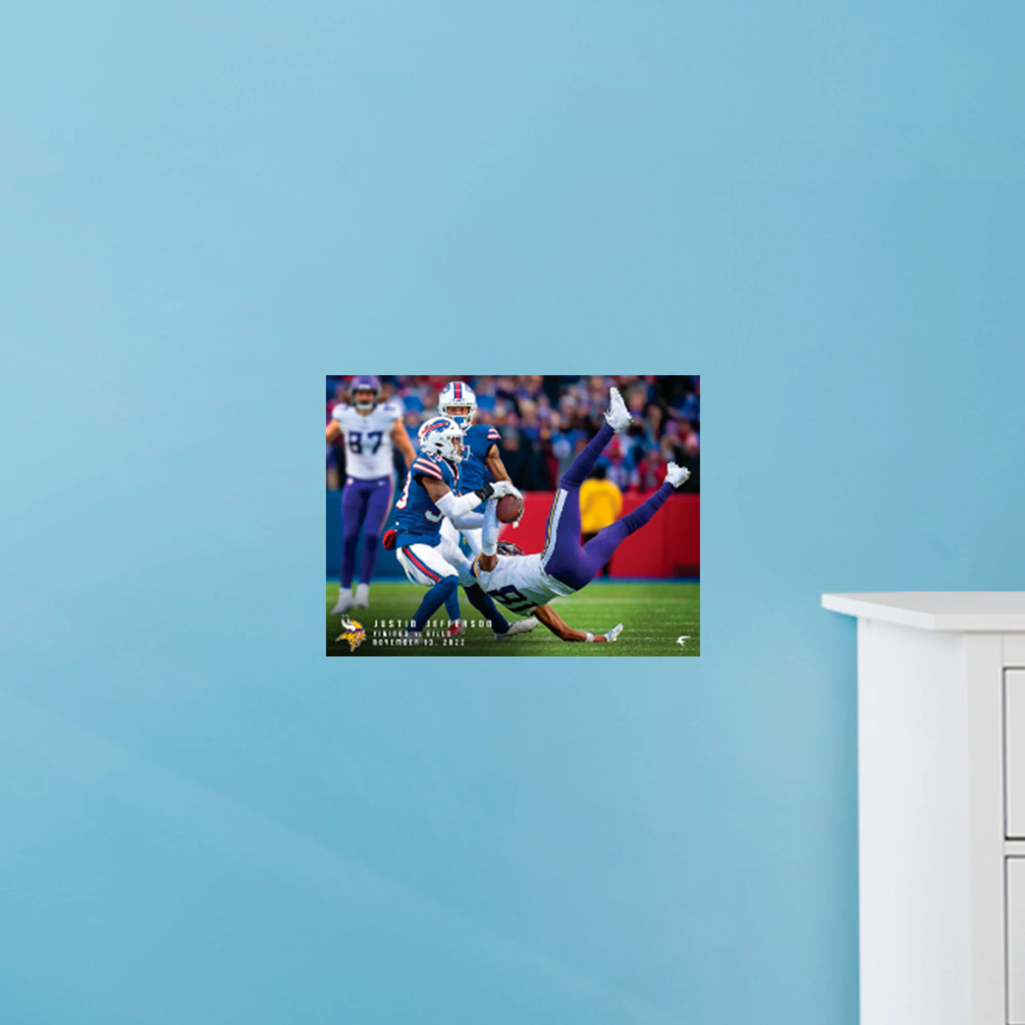Justin Jefferson - Peel & Stick Poster - Official NFL - Minnesota Vikings - Reusable Vinyl Wall Decal #1 - Image 8