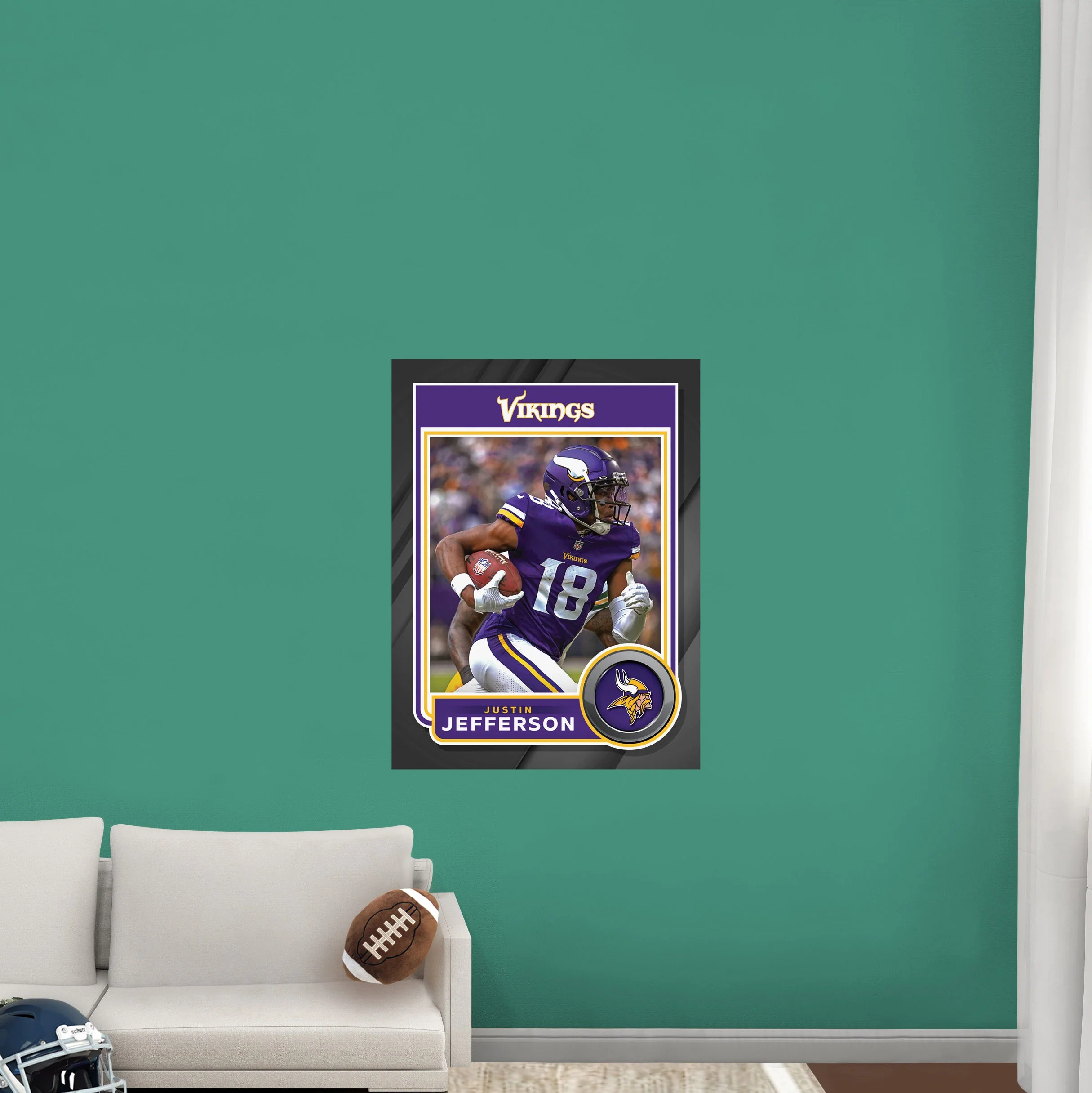 Justin Jefferson - Peel & Stick Poster - Official NFL - Minnesota Vikings - Reusable Vinyl Wall Decal #2 - Image 4