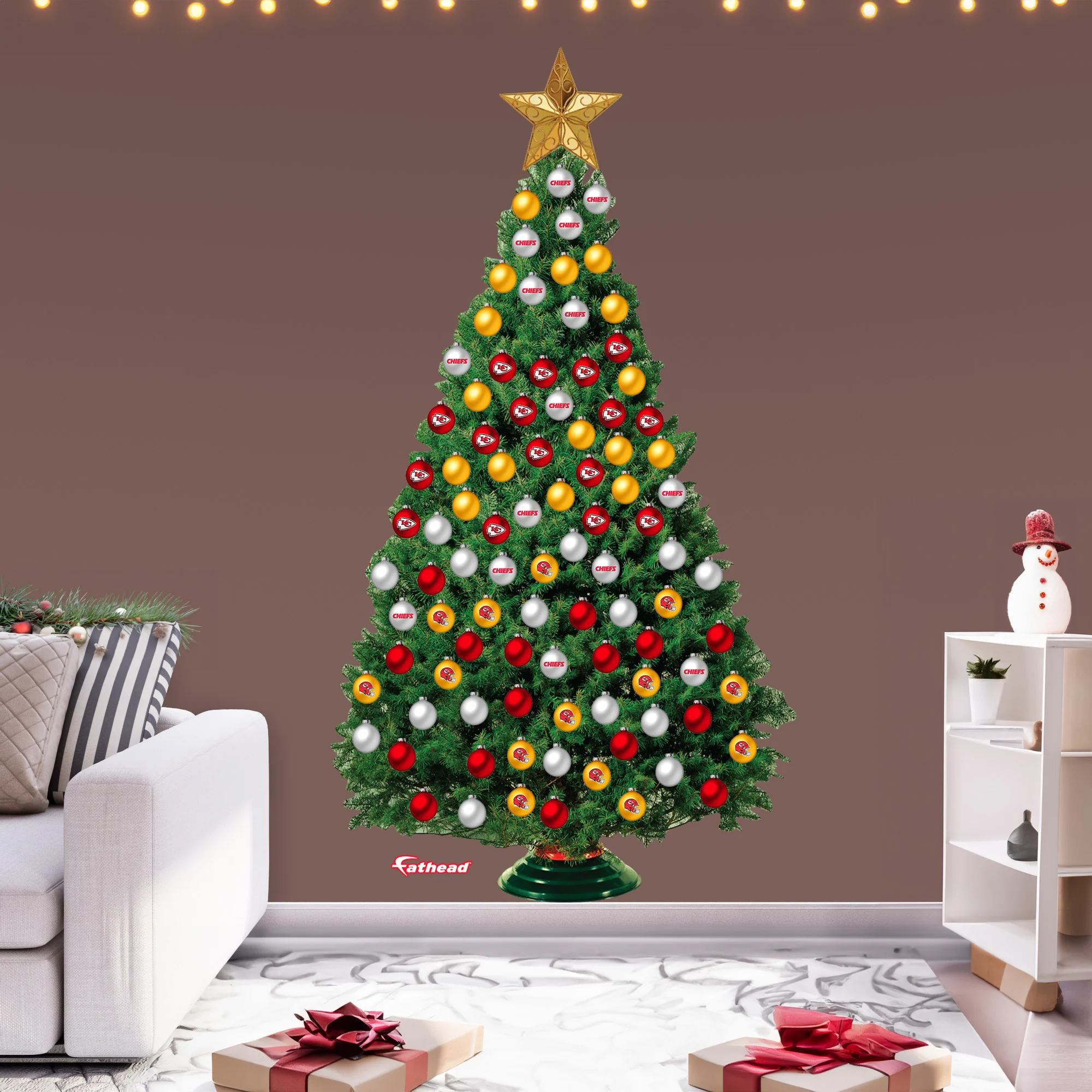 Kansas City Chiefs - Decorate Your Own Christmas Tree - Official NFL - Reusable Vinyl Wall Decals