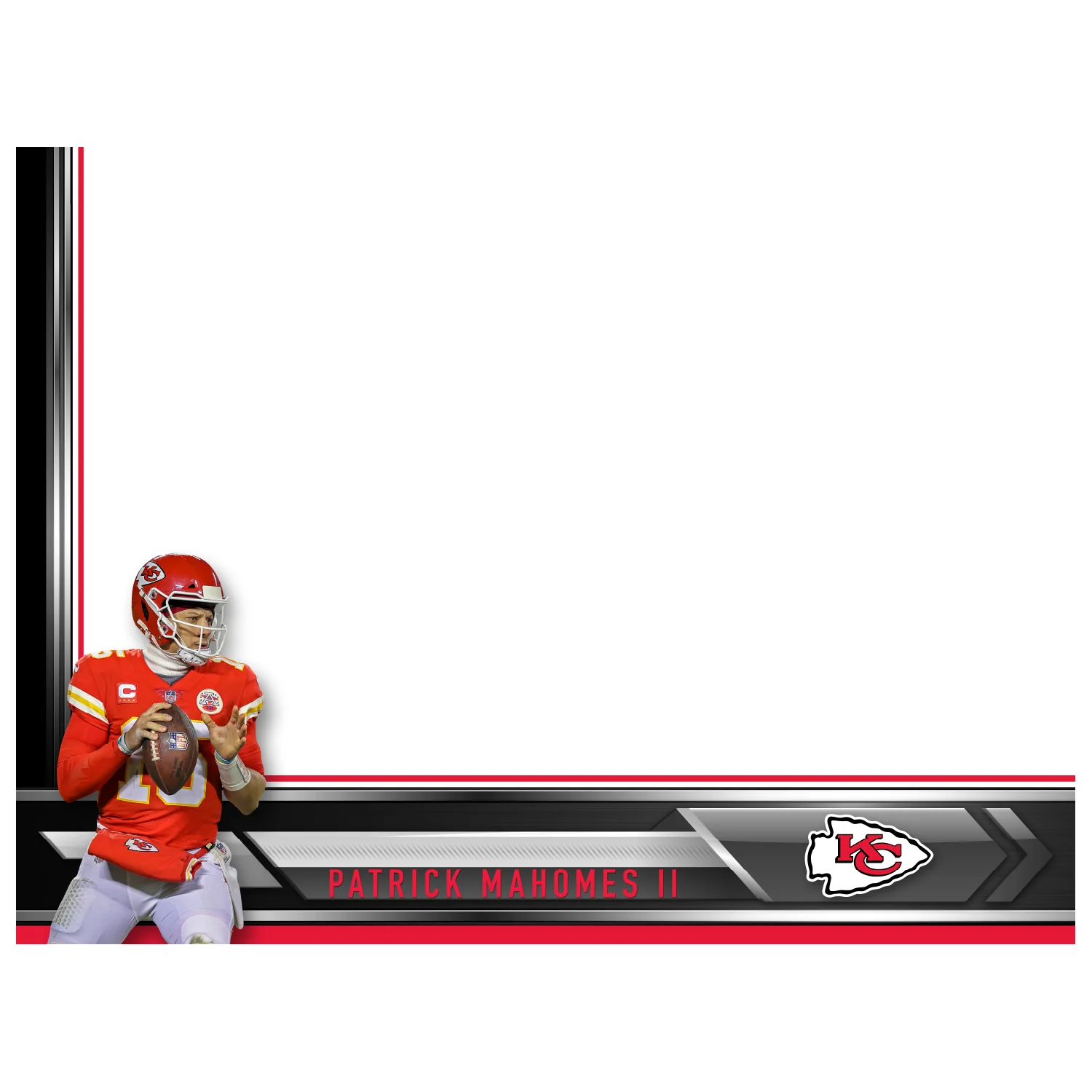 Kansas City Chiefs - Patrick Mahomes II - Dry Erase Whiteboard - Official NFL - Reusable Vinyl Wall Decal