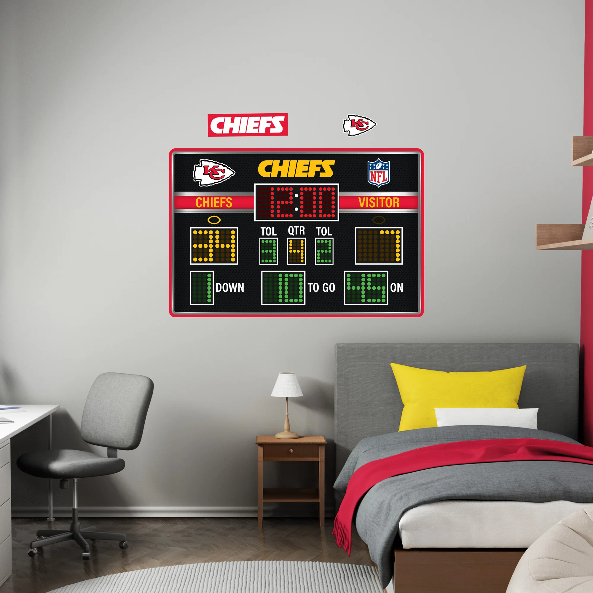 Kansas City Chiefs - RealBig Scoreboard Collection - Official NFL - Reusable Vinyl Wall Decals - Image 4