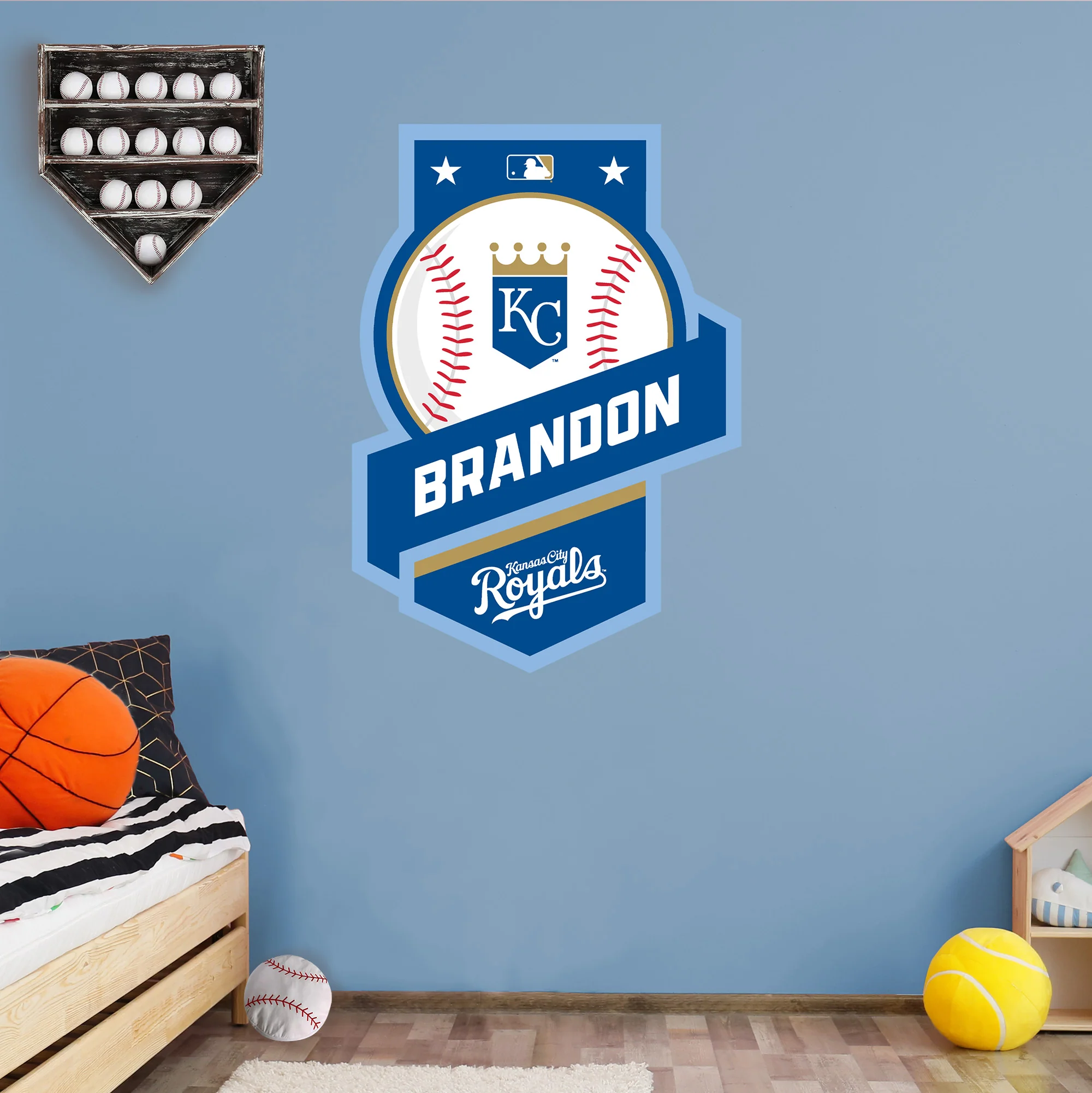 Kansas City Royals - Banner Badge - With Personalized Name - Official MLB - Vinyl Transfer Decal - Image 2