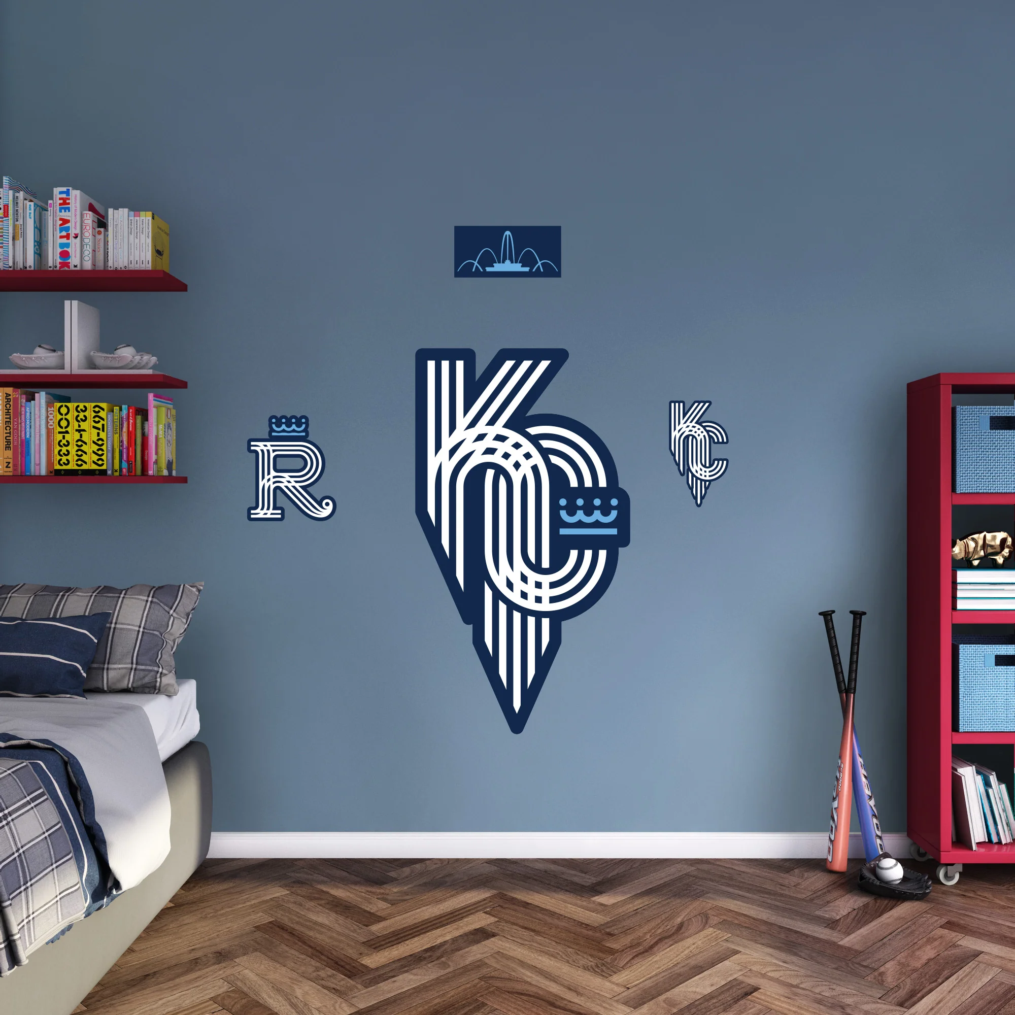 Kansas City Royals - RealBig City Connect Logo Collection - Official MLB - Reusable Vinyl Wall Decals
