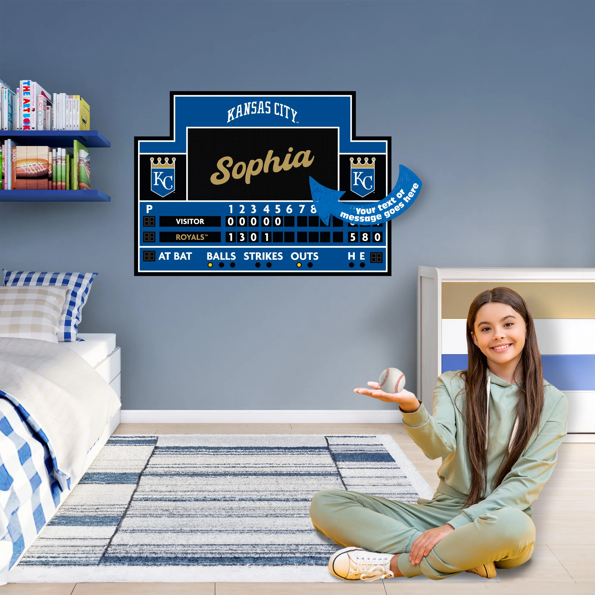 Kansas City Royals - Scoreboard Graphic - With Personalized Name - Official MLB - Vinyl Transfer Decal - Image 3