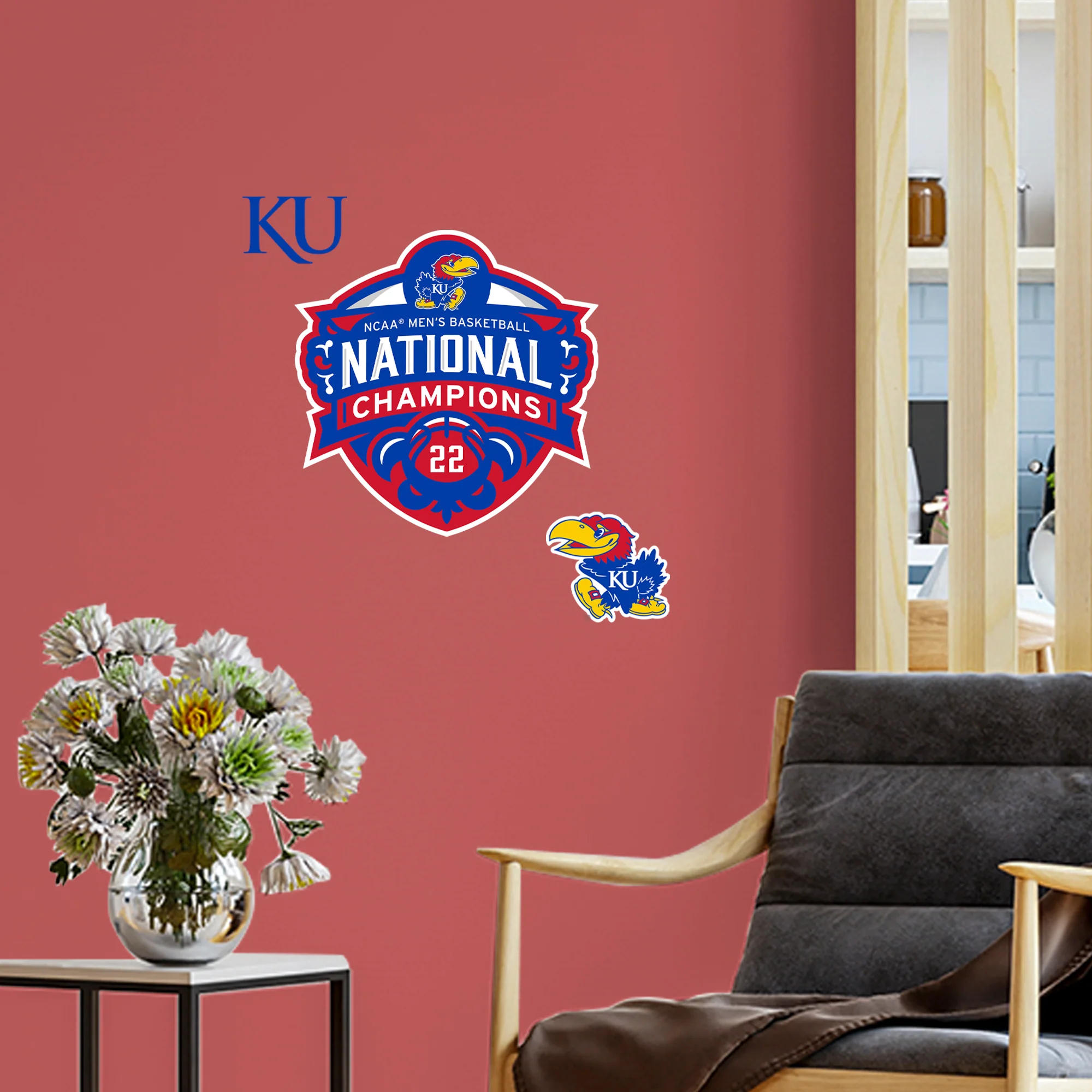 Kansas Jayhawks - RealBig 2022 Basketball Champions Logo Collection - Official NCAA - Reusable Vinyl Wall Decals - Image 3