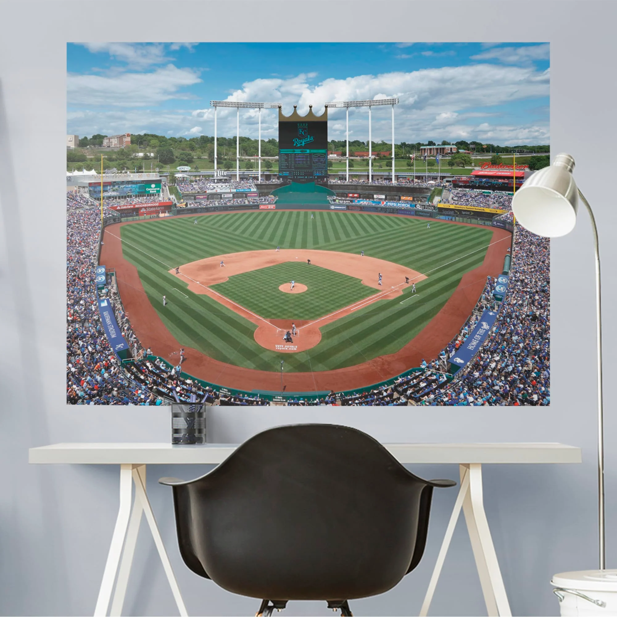 Kauffman Stadium - Peel & Stick Poster - Official MLB - Kansas City Royals - Reusable Vinyl Wall Decal