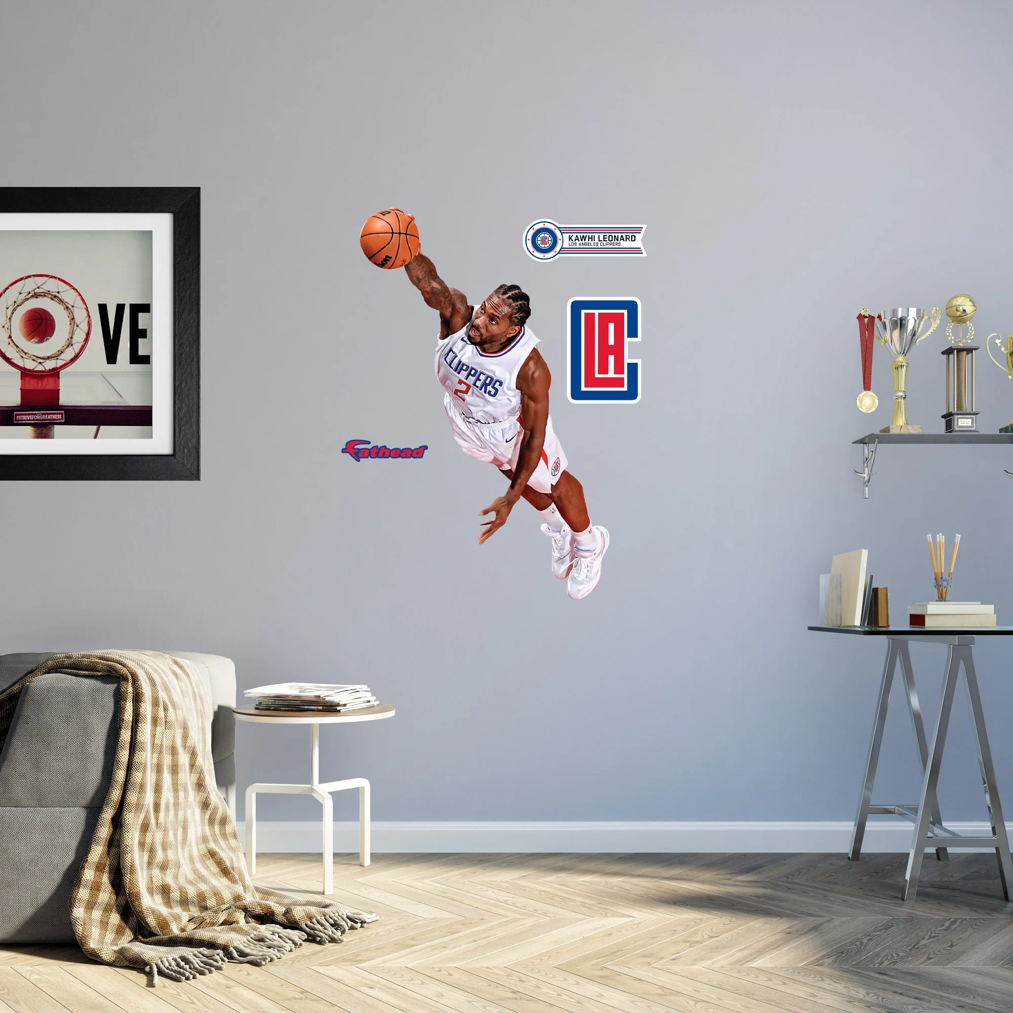 Kawhi Leonard Dunk - RealBig Collection - Official NBA - Los Angeles Clippers - Reusable Vinyl Wall Decals - Image 6