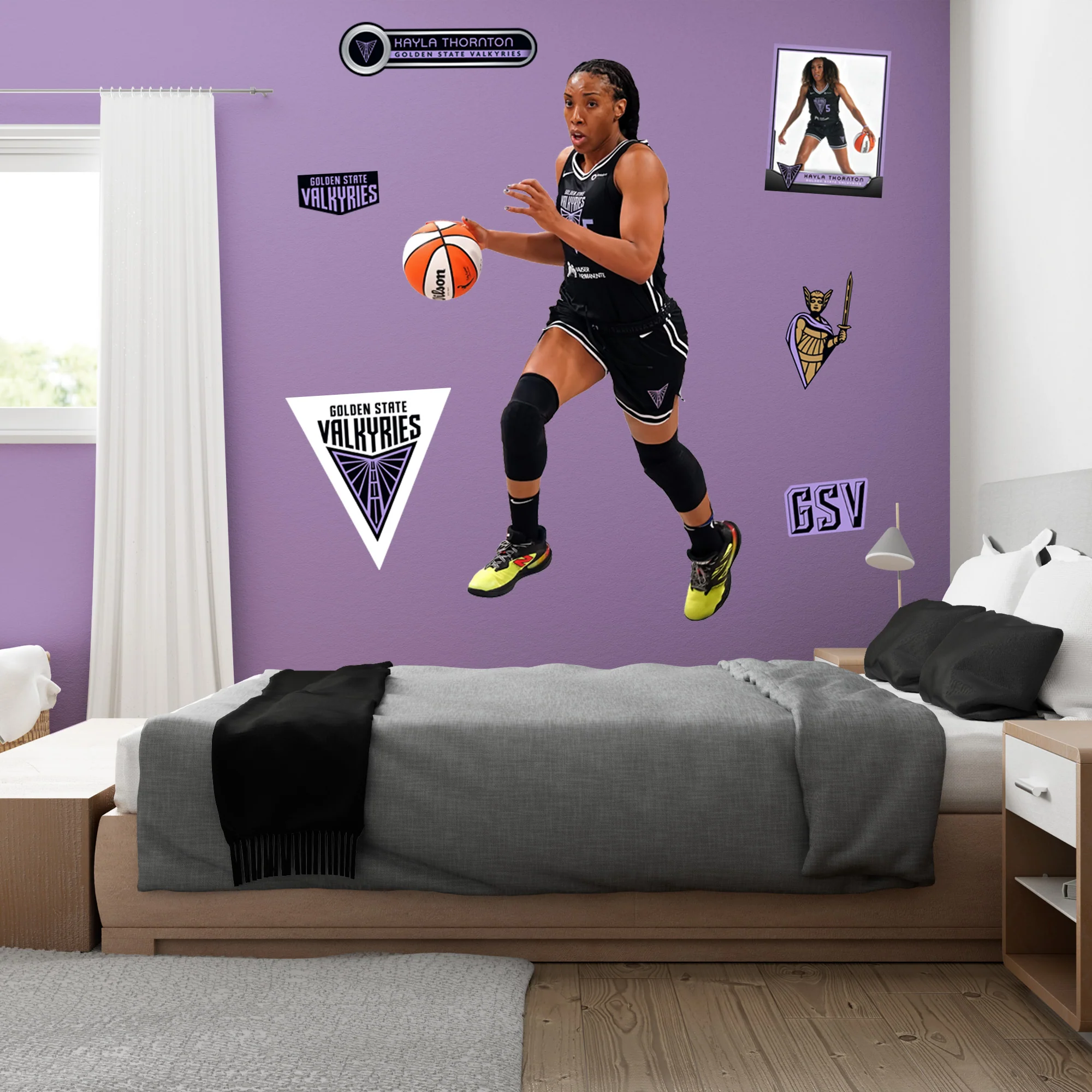 Kayla Thornton - RealBig Collection - Official WNBA - Golden State Valkyries - Reusable Vinyl Wall Decals - Image 3
