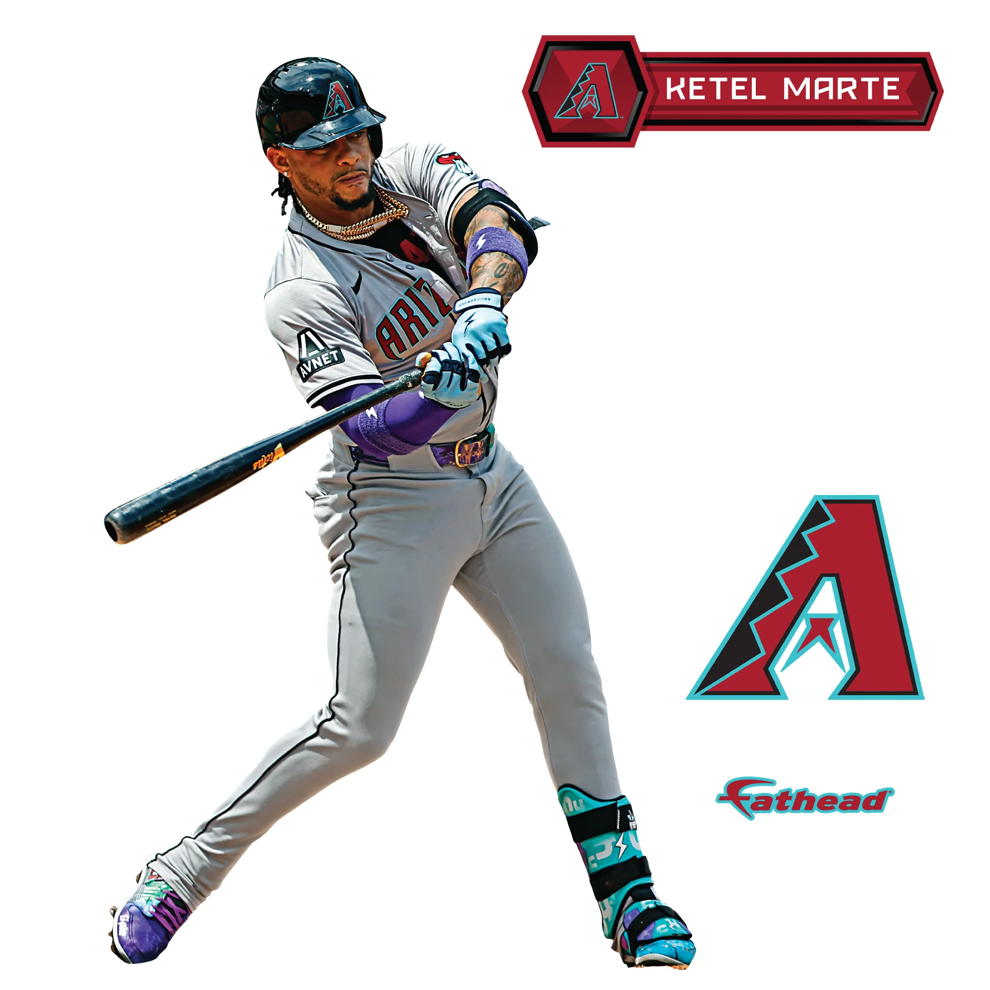 Ketel Marte - RealBig Collection - Official MLB - Arizona Diamondbacks - Reusable Vinyl Wall Decals #2 - Image 8