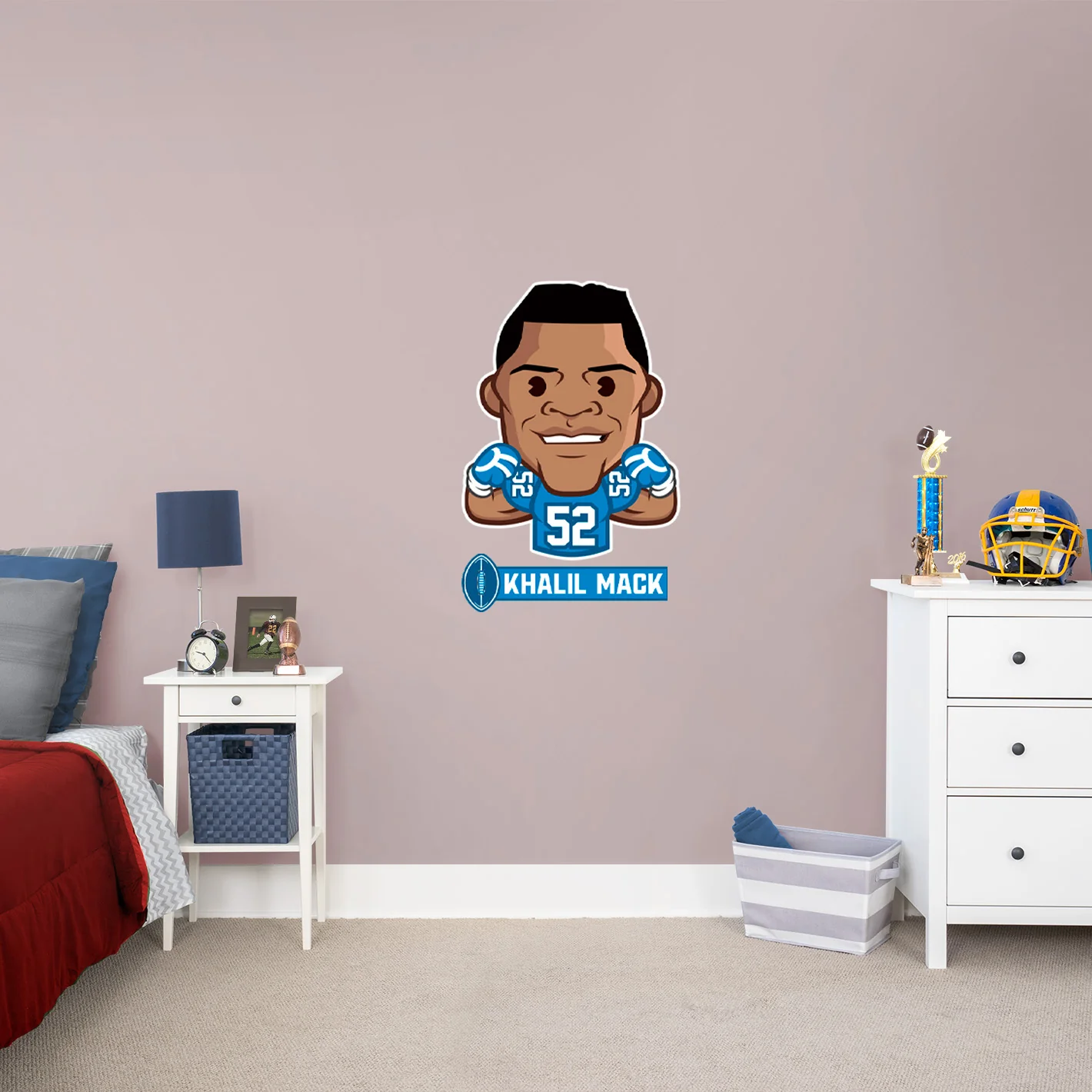 Khalil Mack Emoji - RealBig Collection - Official NFLPA - Los Angeles Chargers - Reusable Vinyl Wall Decals - Image 4