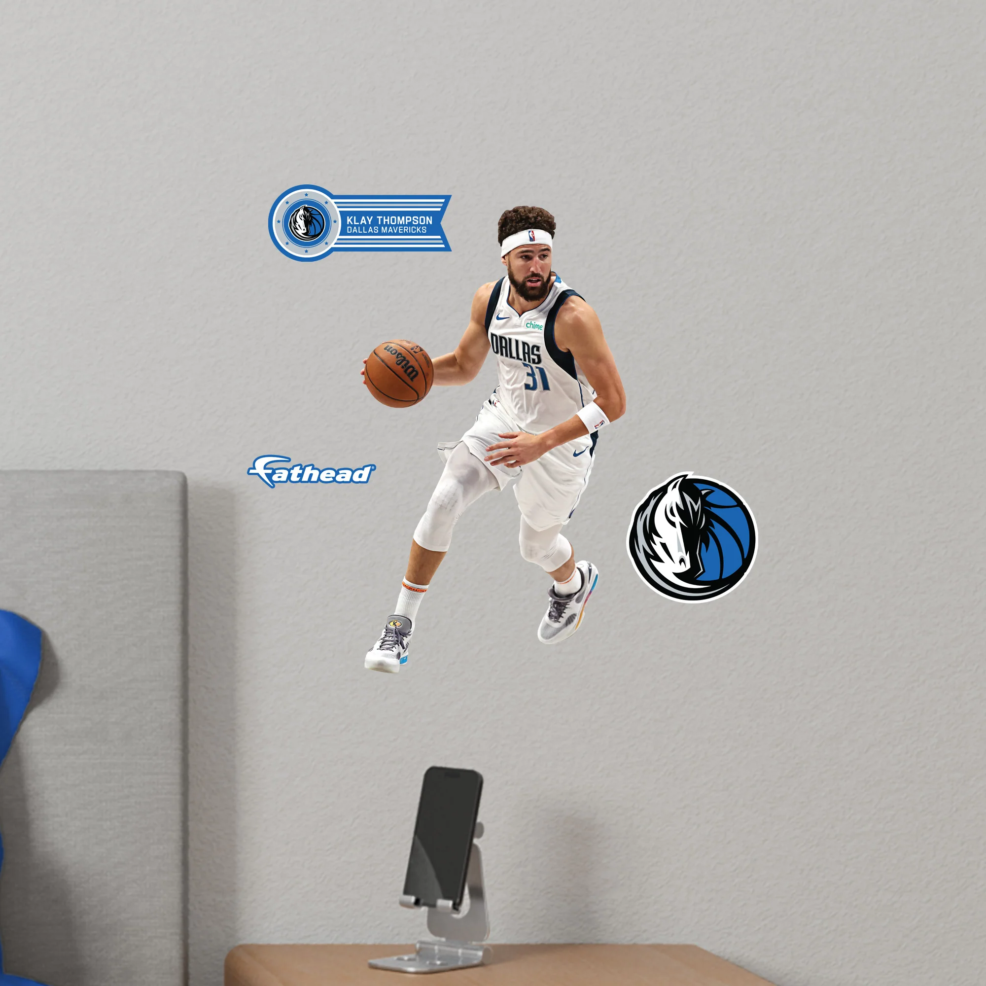 Klay Thompson - RealBig Collection - Official NBA - Dallas Mavericks - Reusable Vinyl Wall Decals - Image 6