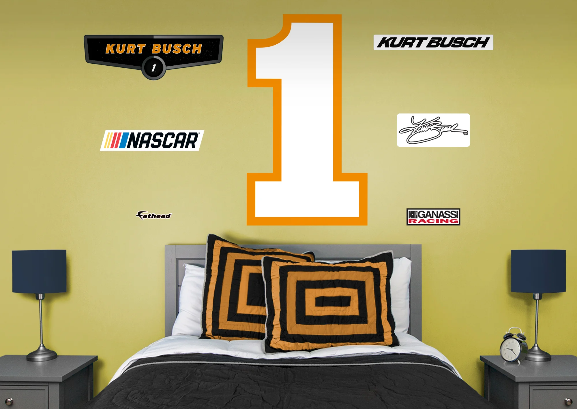 Kurt Busch #1 Logo - RealBig Collection - Official NASCAR - Reusable Vinyl Wall Decals