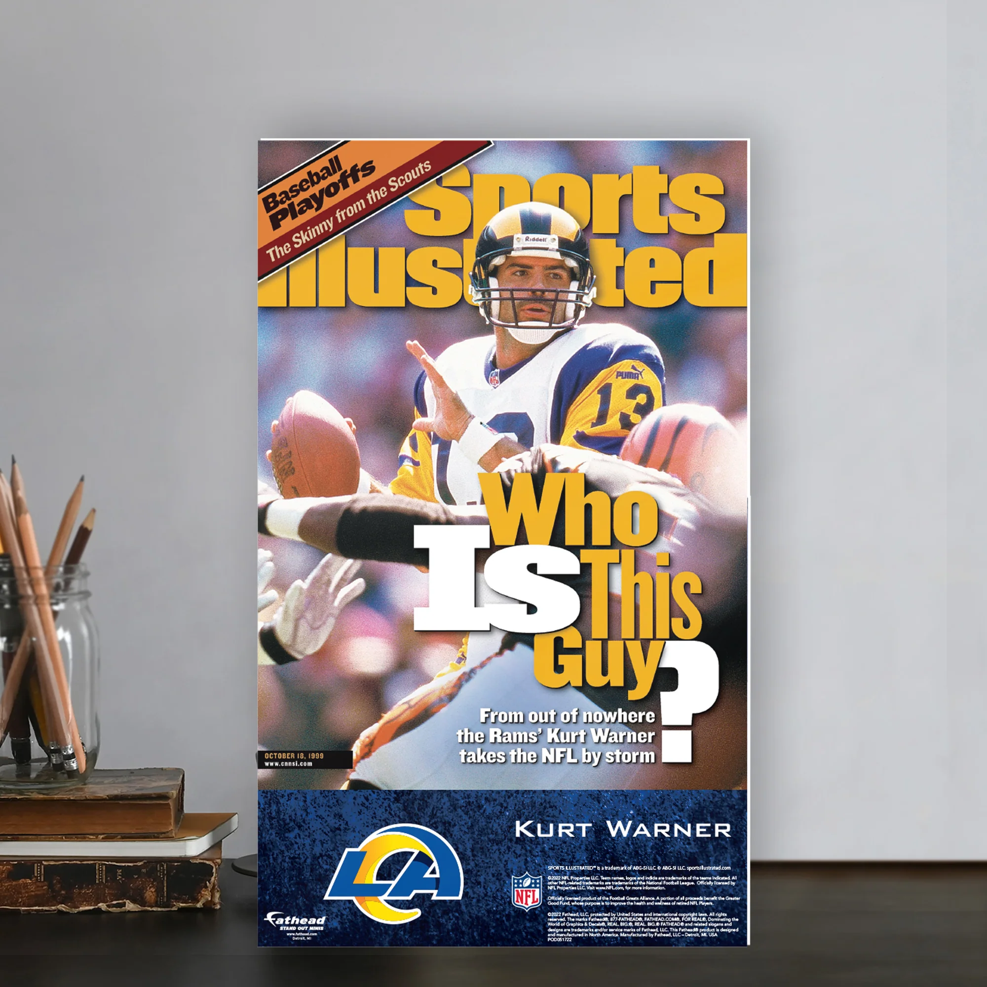 Kurt Warner - October 1999 Sports Illustrated Cover - Mini Stand Out - Official NFL - St. Louis Rams - Cardstock Cutout