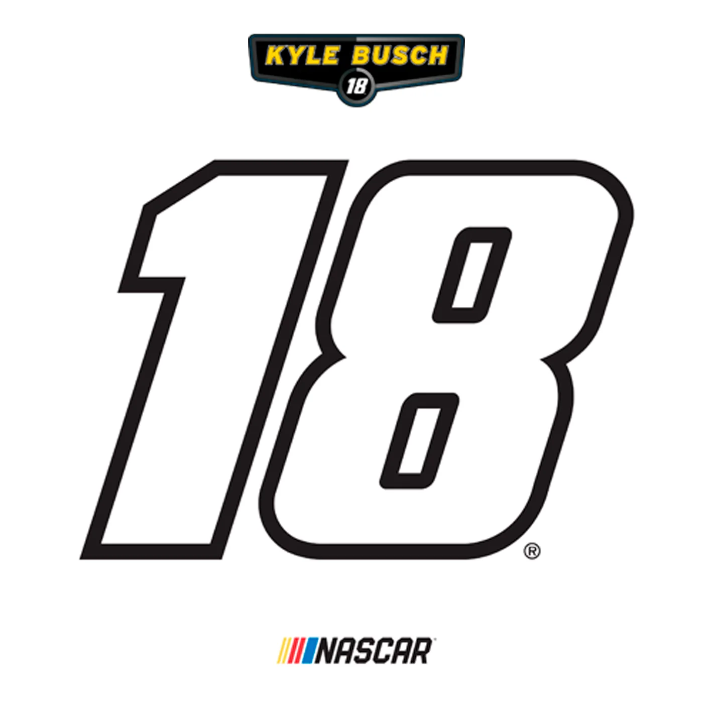 Kyle Busch #18 Logo - RealBig Collection - Official NASCAR - Reusable Vinyl Wall Decals - Image 5
