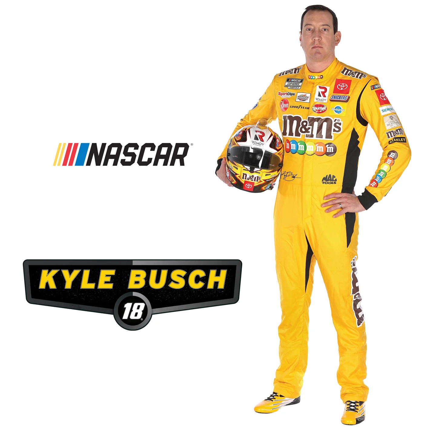 Kyle Busch - RealBig Driver Collection - Official NASCAR - Reusable Vinyl Wall Decals - Image 6