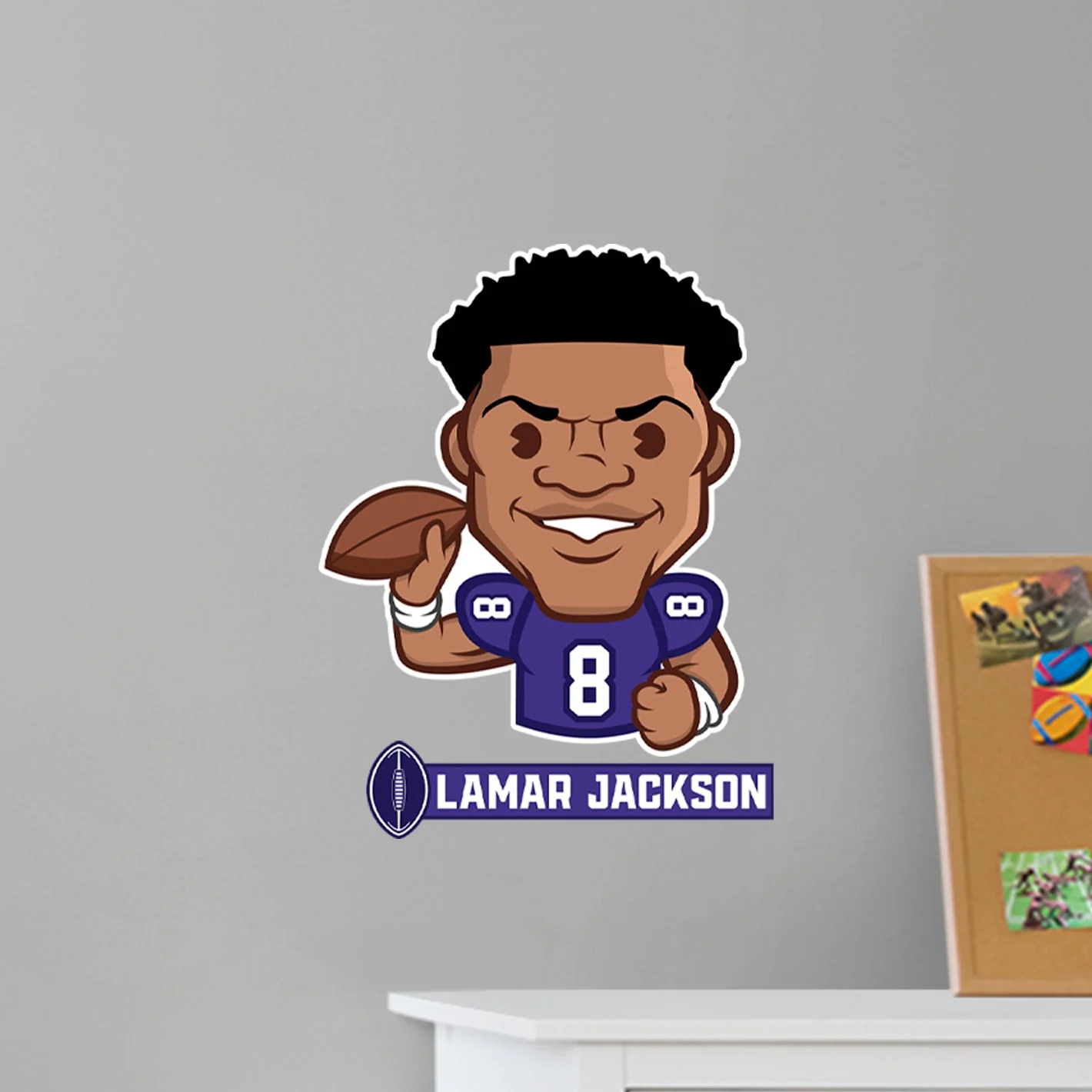 Lamar Jackson Emoji - RealBig Collection - Official NFLPA - Baltimore Ravens - Reusable Vinyl Wall Decals - Image 5