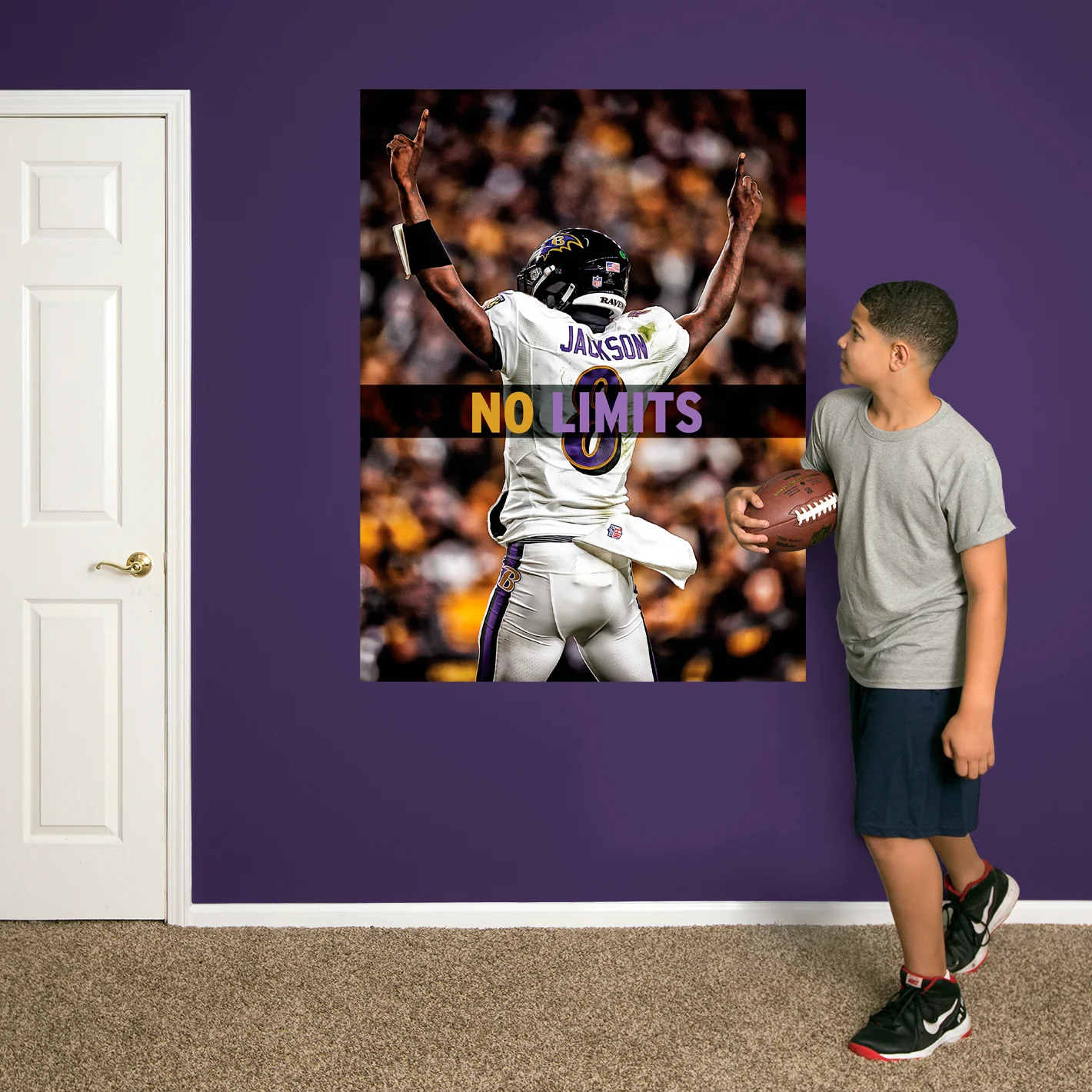 Lamar Jackson - Motivational - Peel & Stick Poster - Official NFL - Baltimore Ravens - Reusable Vinyl Wall Decal - Image 8