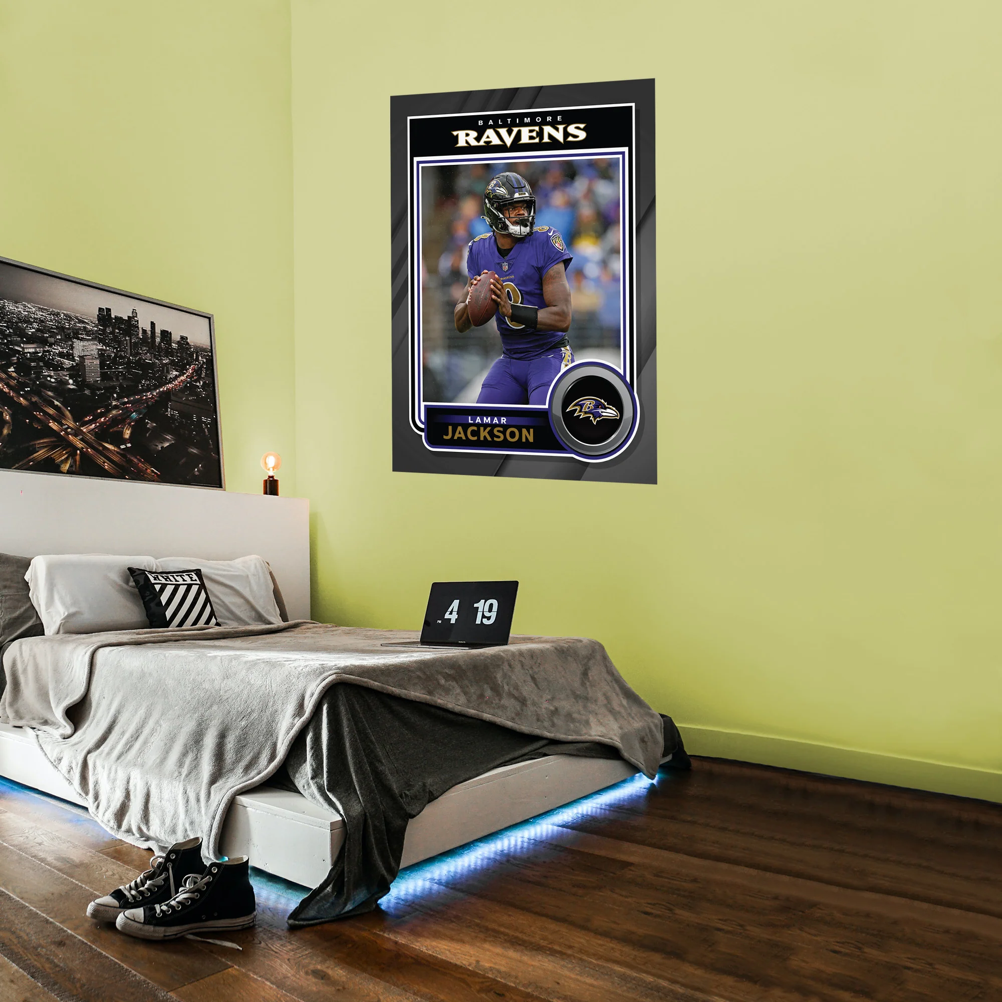 Lamar Jackson - Peel & Stick Poster - Official NFL - Baltimore Ravens - Reusable Vinyl Wall Decal - Image 3