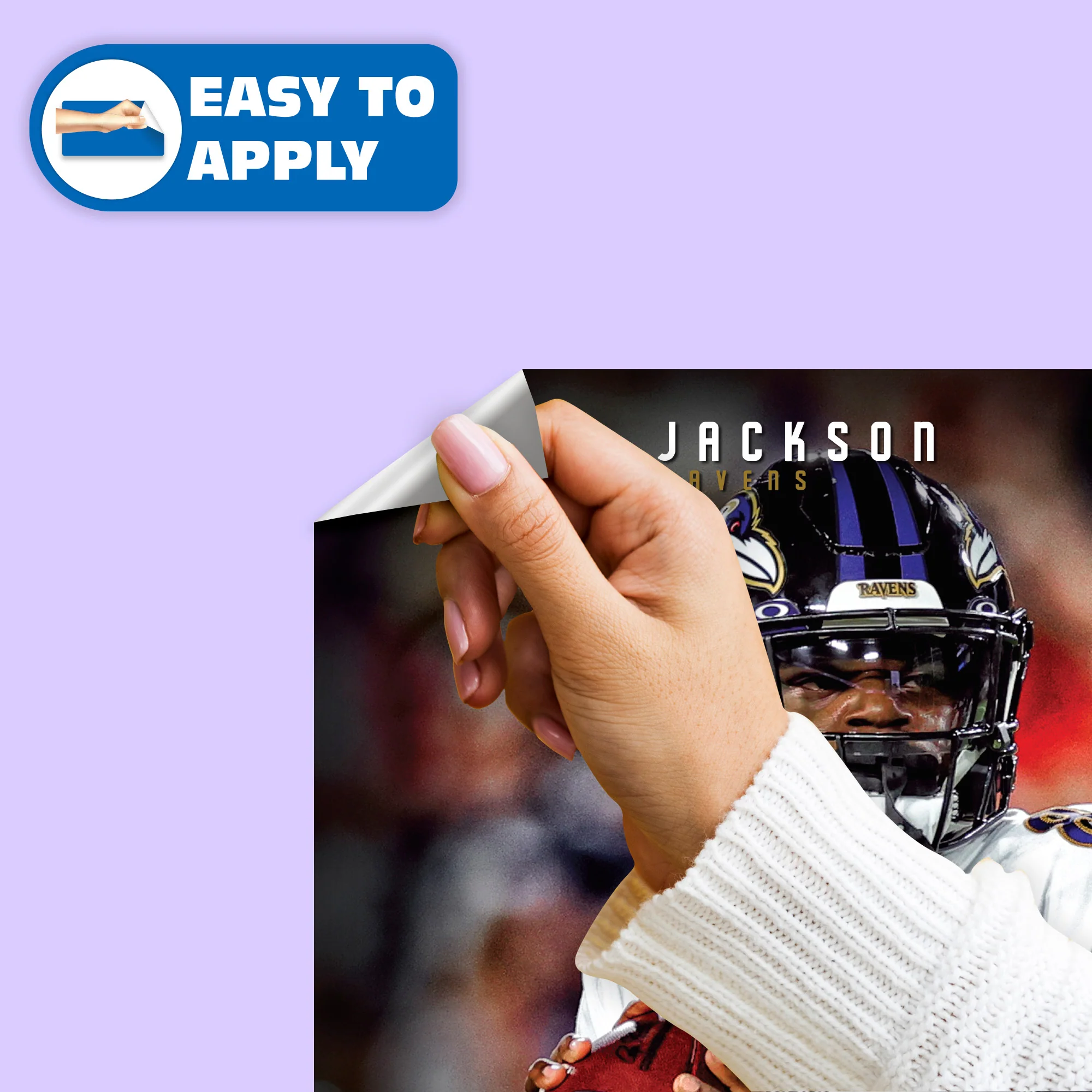 Lamar Jackson - RealBig Collection - Official NFL - Baltimore Ravens - Reusable Vinyl Wall Decals #3 - Image 5