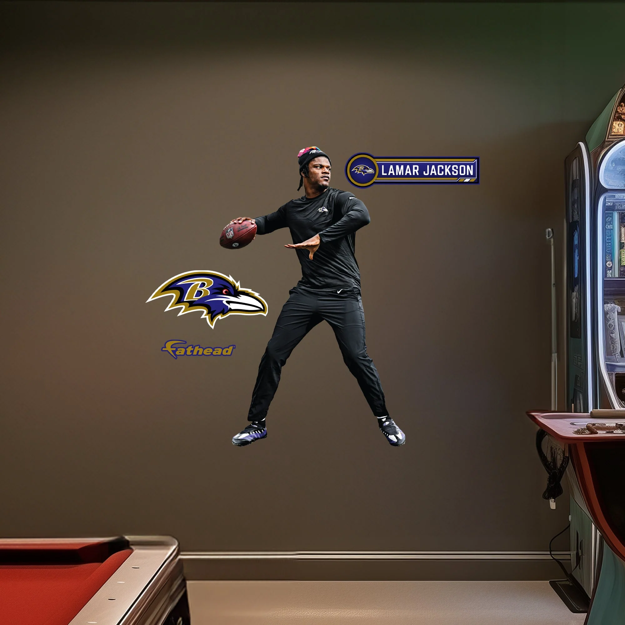 Lamar Jackson - RealBig Warmups Collection - Official NFL - Baltimore Ravens - Reusable Vinyl Wall Decals - Image 6