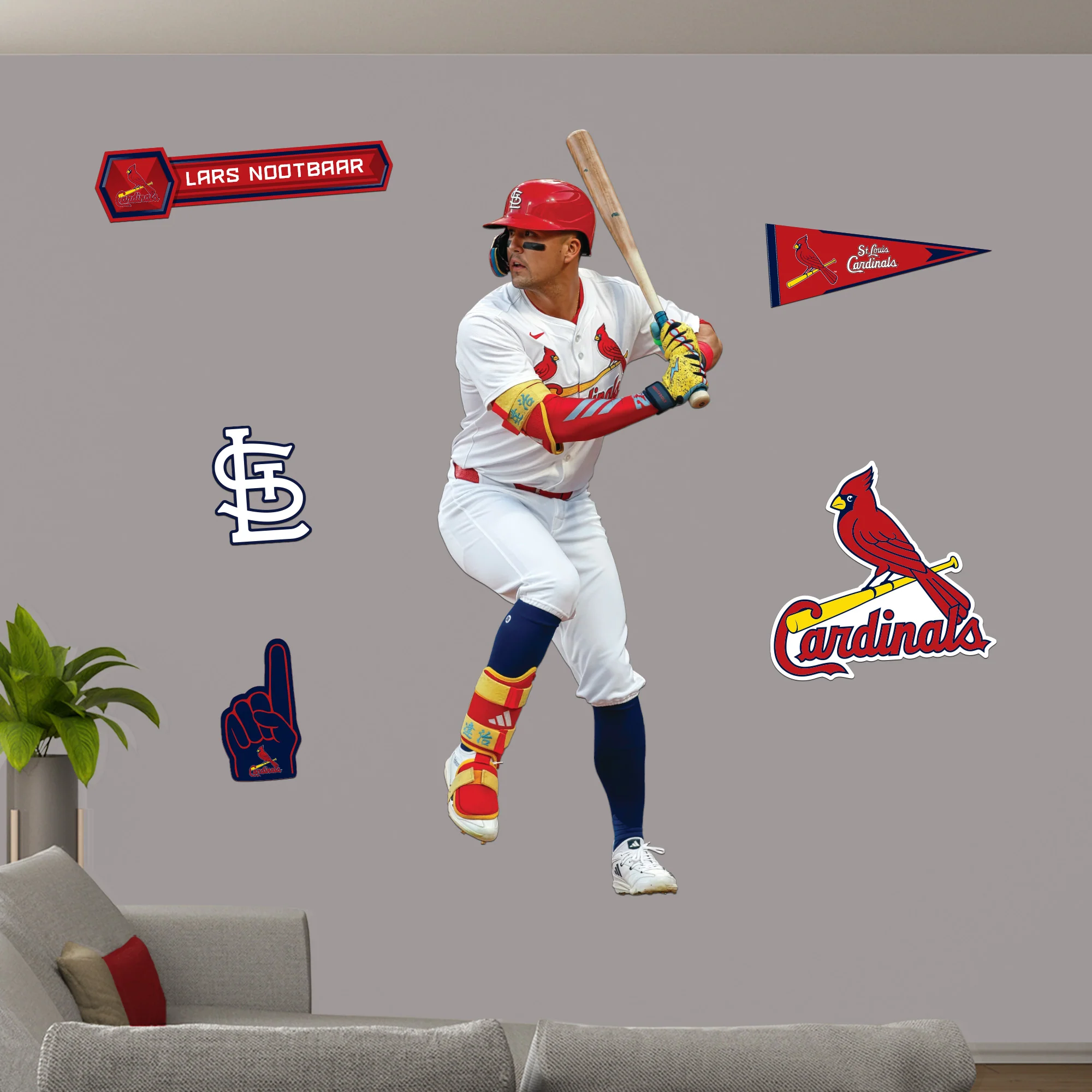 Lars Nootbaar - RealBig Collection - Official MLB - St. Louis Cardinals - Reusable Vinyl Wall Decals