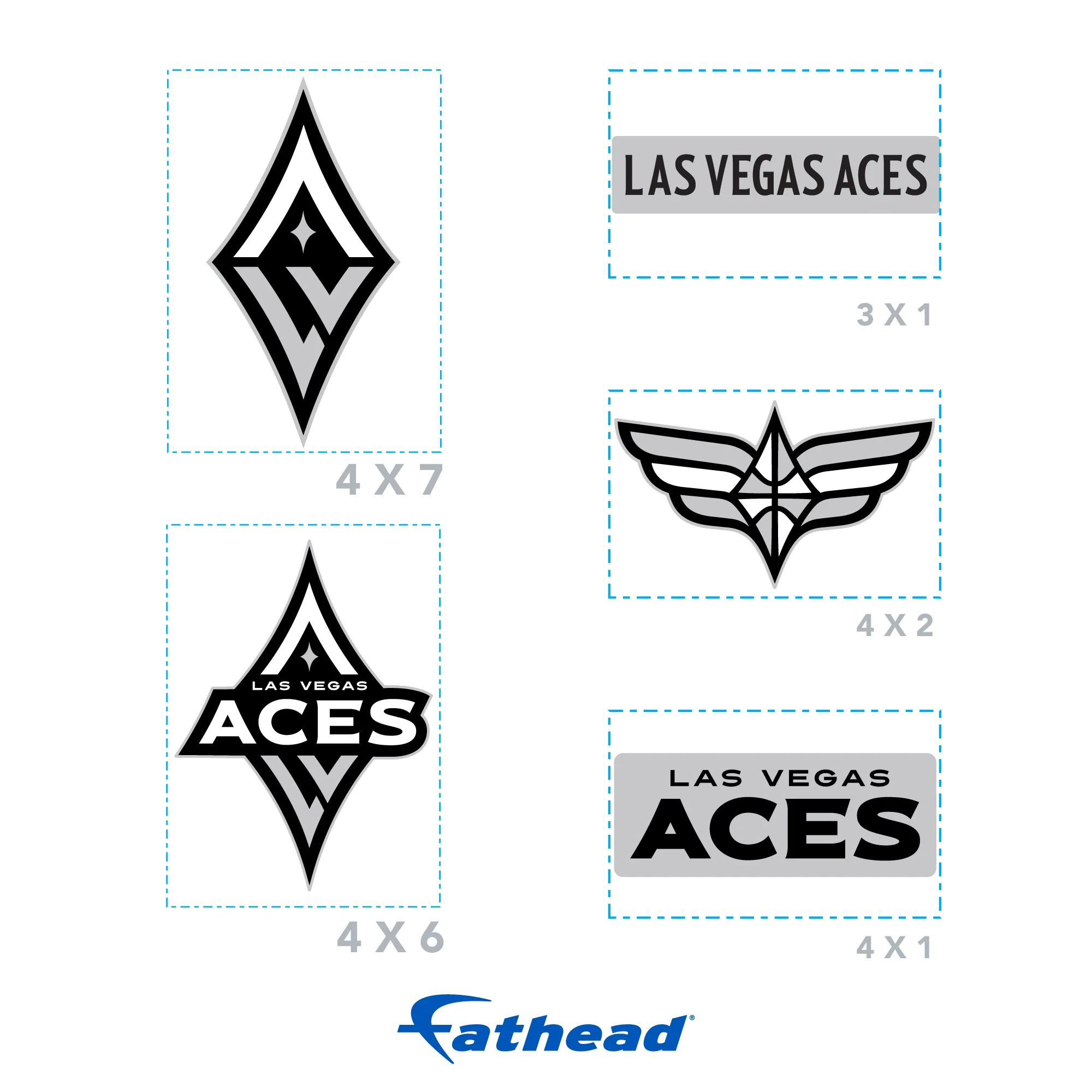 Las Vegas Aces - 5 Logo Minis (Mixed Sizes) - Official WNBA - Reusable Vinyl Decals - Image 4