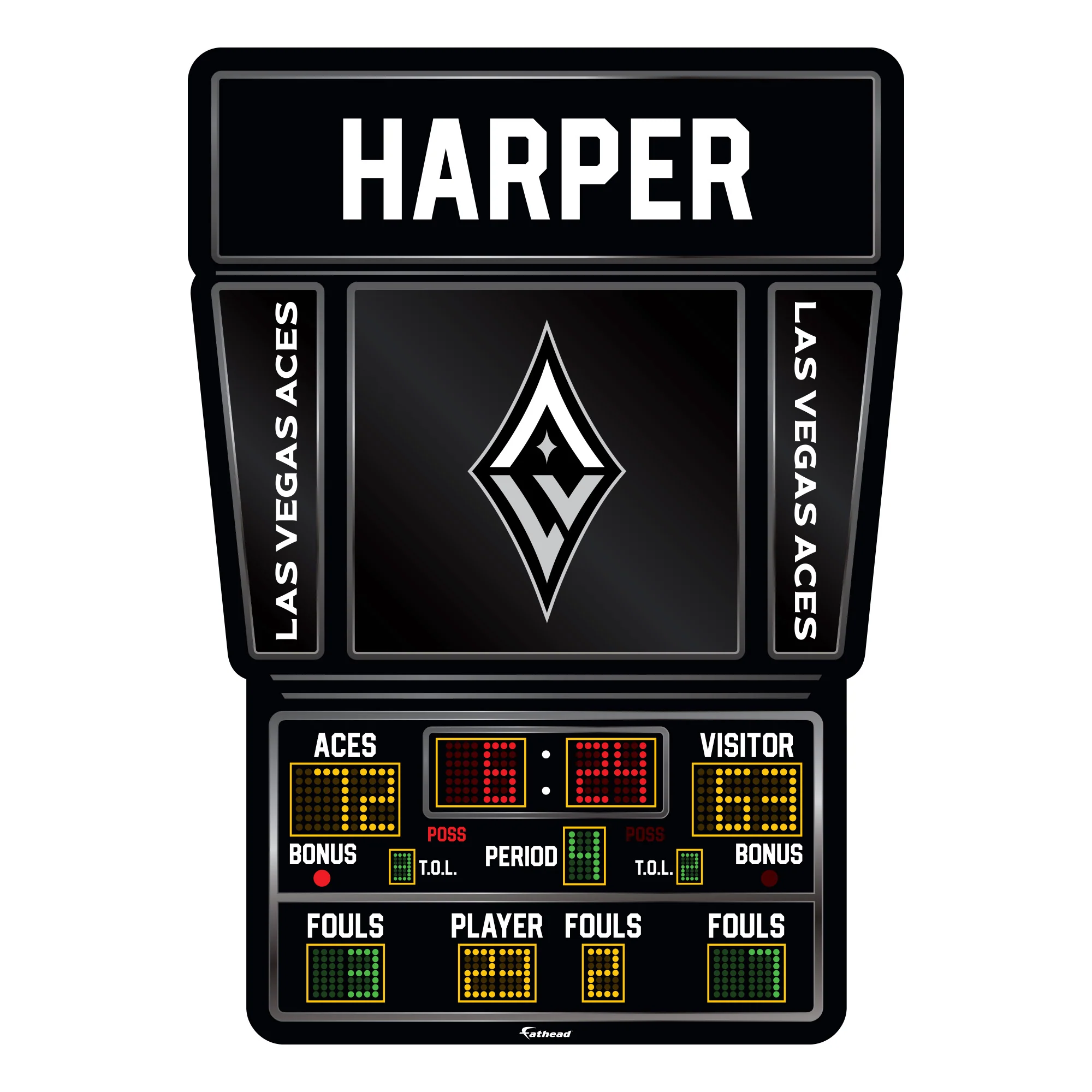 Las Vegas Aces - Scoreboard Graphic - With Personalized Name - Official WNBA - Vinyl Transfer Decal - Image 2
