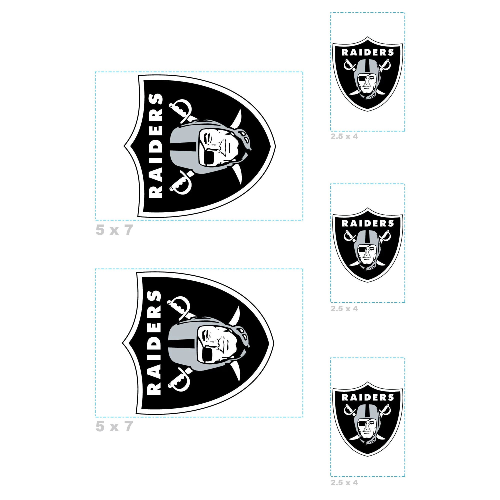Las Vegas Raiders - 5 Logo Minis (Mixed Sizes) - Official NFL - Reusable Vinyl Decals - Image 3