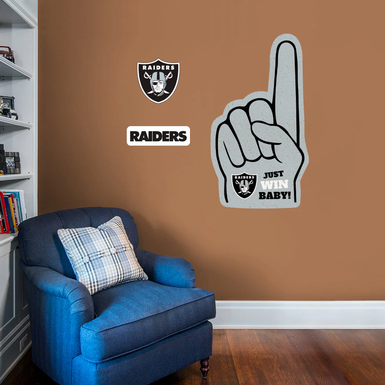 Las Vegas Raiders - RealBig Foam Finger Collection - Official NFL - Reusable Vinyl Wall Decals - Image 4