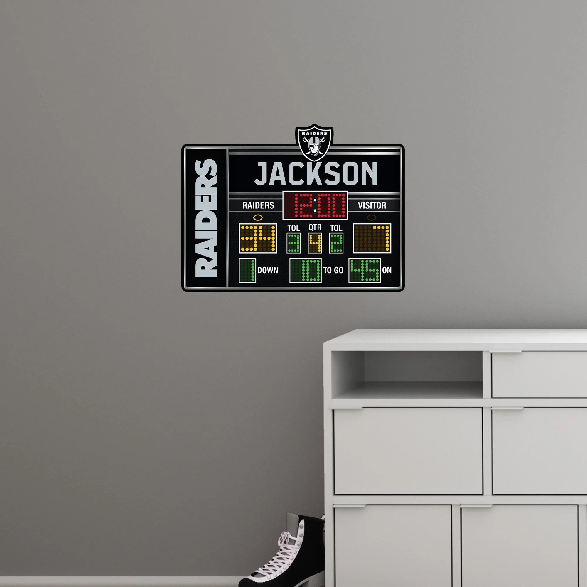 Las Vegas Raiders - Scoreboard Graphic - With Personalized Name - Official NFL - Reusable Vinyl Wall Decals - Image 6