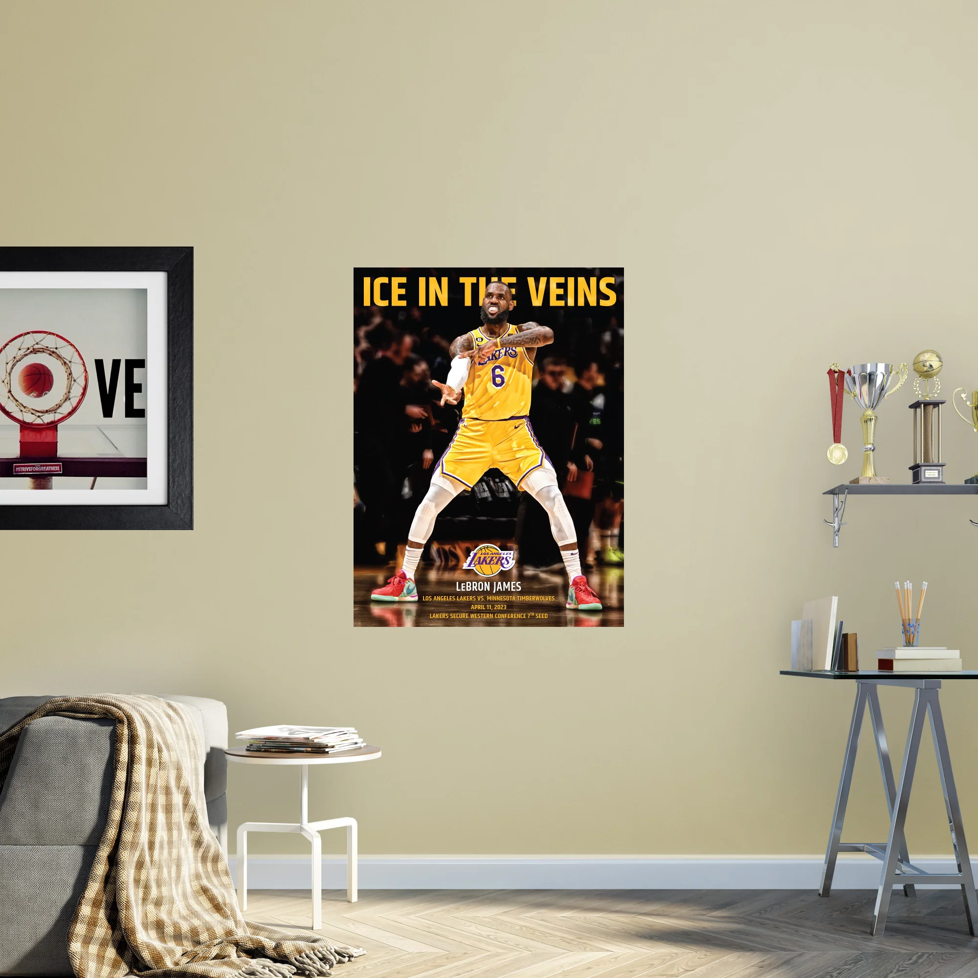 LeBron James - “Ice In My Veins” - Peel & Stick Poster - Official NBA - Los Angeles Lakers - Reusable Vinyl Wall Decal - Image 2