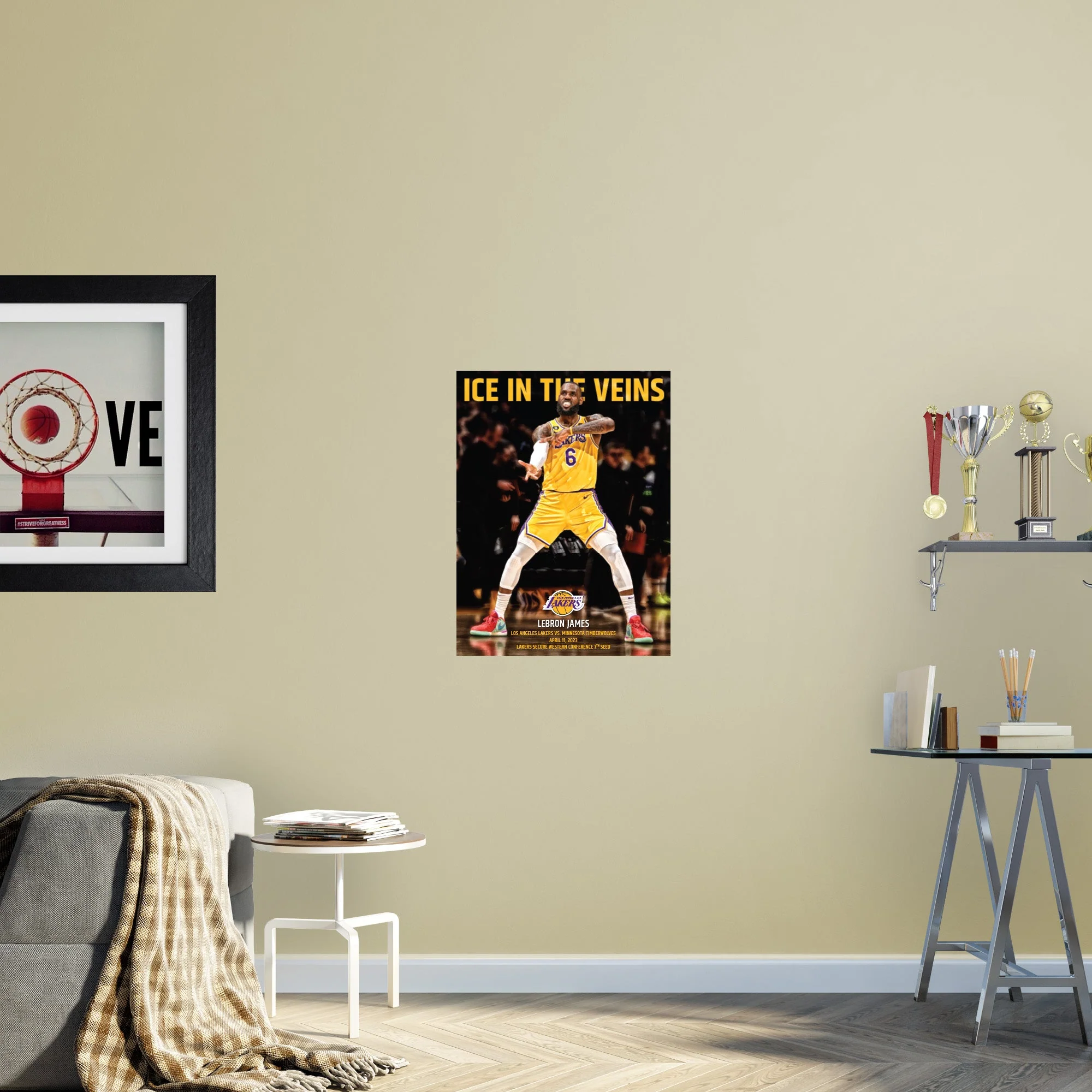 LeBron James - “Ice In My Veins” - Peel & Stick Poster - Official NBA - Los Angeles Lakers - Reusable Vinyl Wall Decal - Image 4