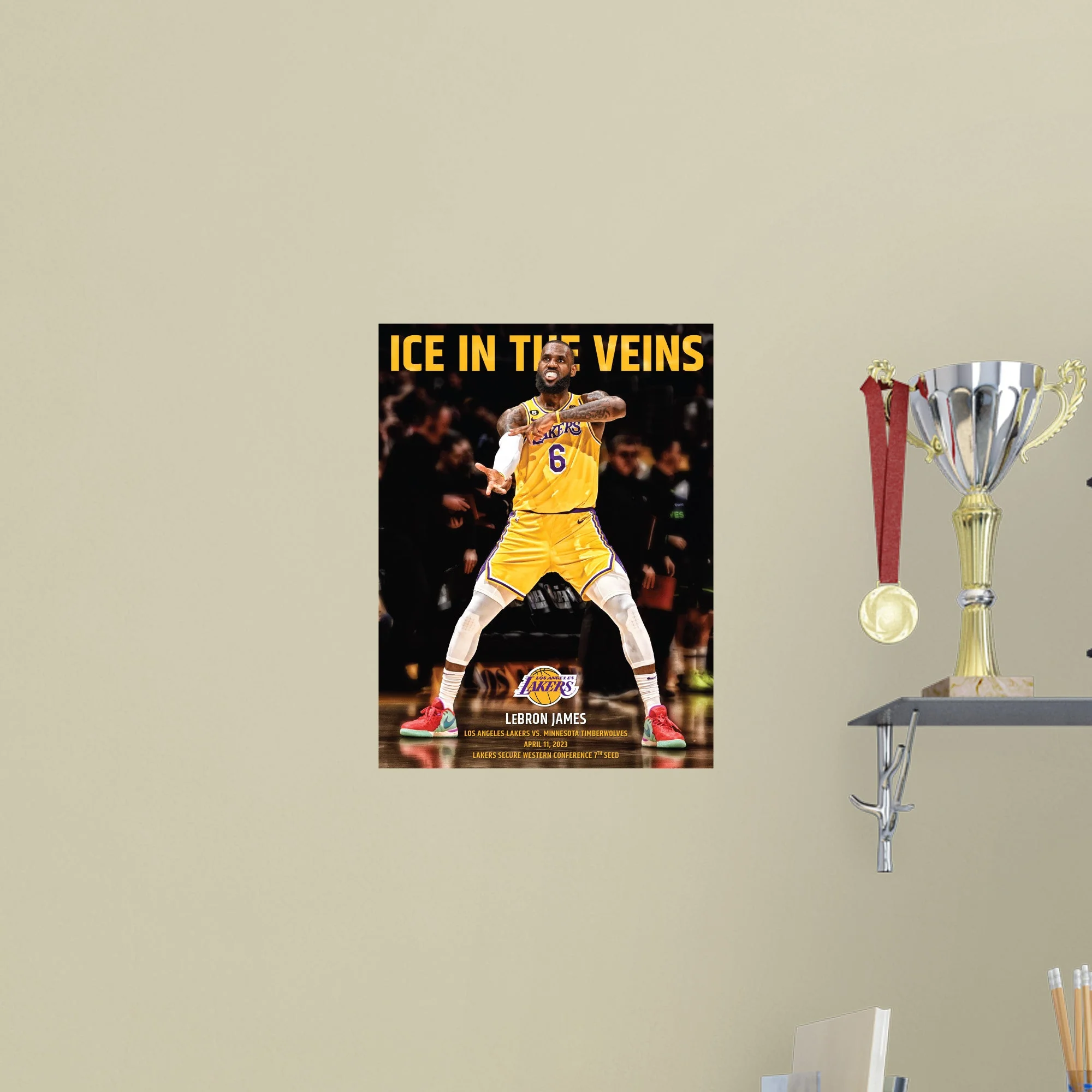 LeBron James - “Ice In My Veins” - Peel & Stick Poster - Official NBA - Los Angeles Lakers - Reusable Vinyl Wall Decal - Image 5