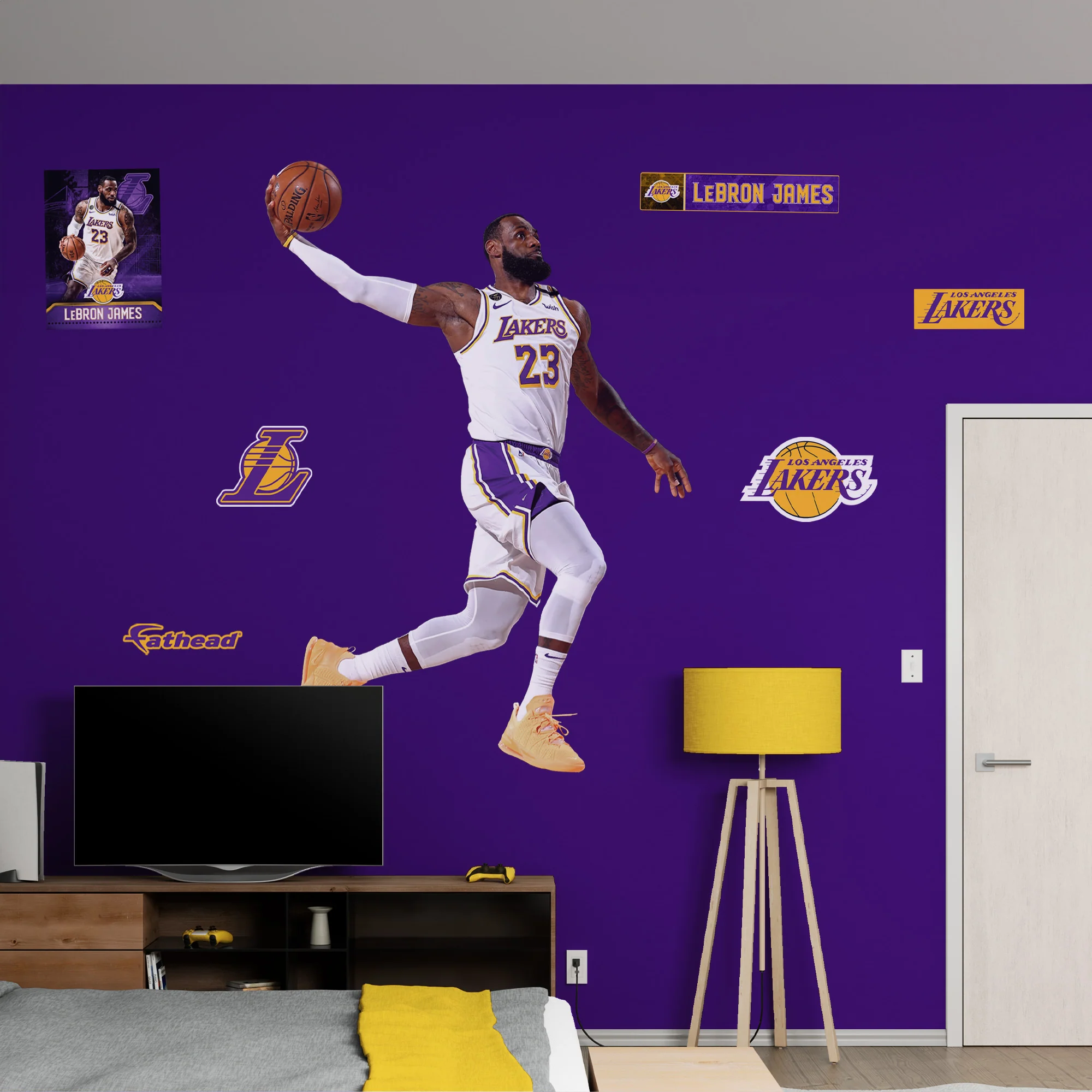 LeBron James - RealBig 2020 Finals Dunk Collection - Official NBA - Los Angeles Lakers - Reusable Vinyl Wall Decals - Image 3
