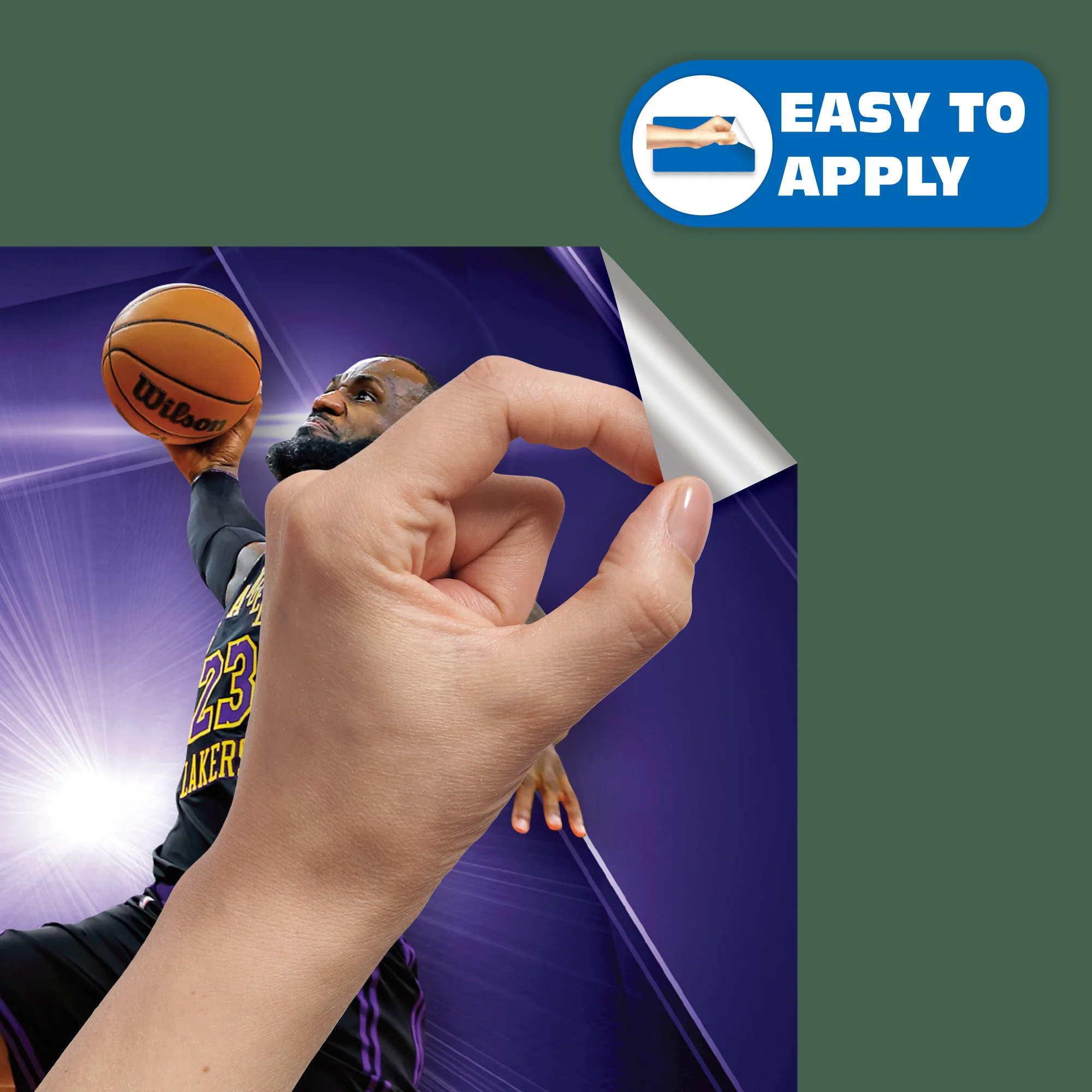 LeBron James - RealBig Statement Jersey Collection - Official NBA - Los Angeles Lakers - Reusable Vinyl Wall Decals #3 - Image 4