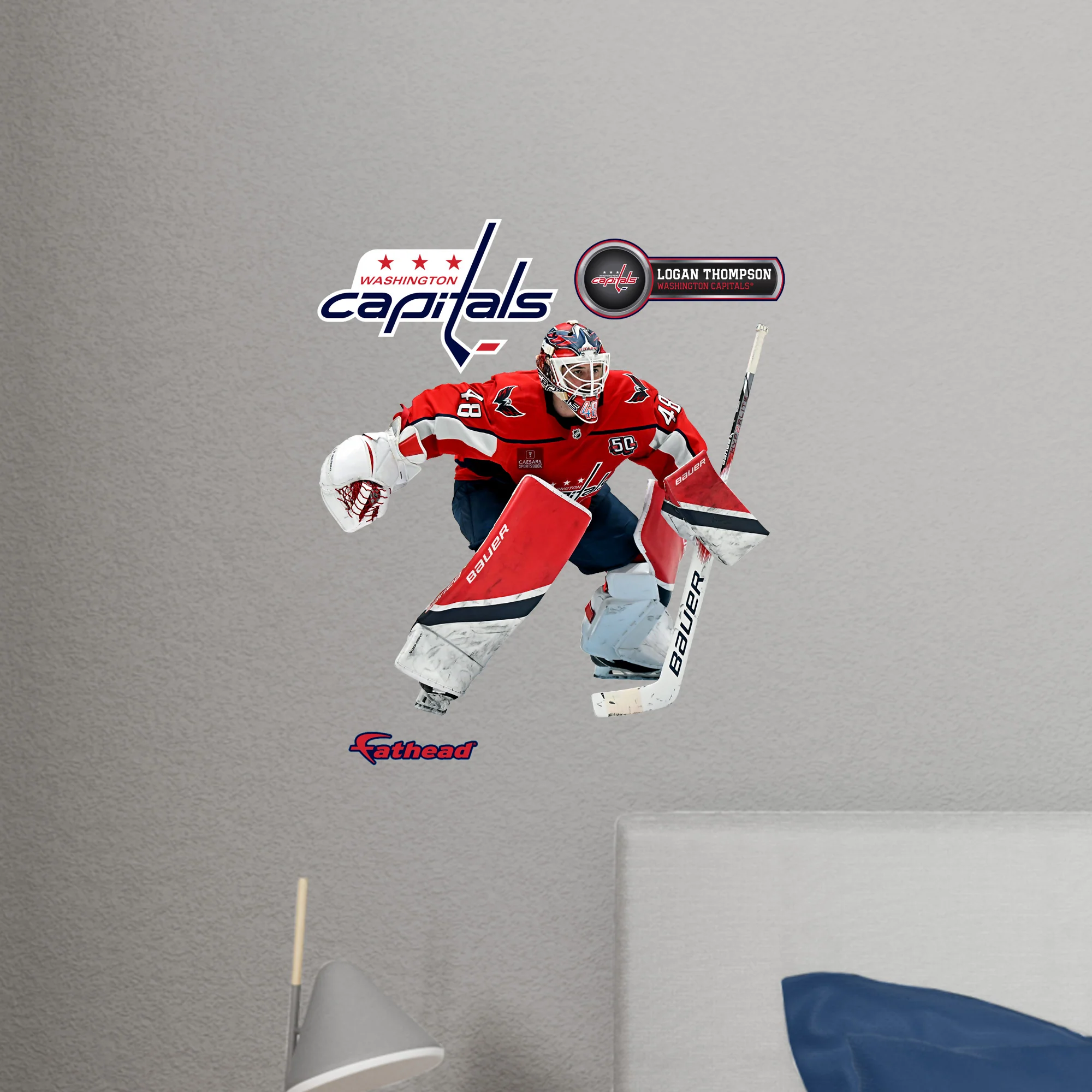 Logan Thompson - RealBig Collection - Official NHL - Washington Capitals - Reusable Vinyl Wall Decals - Image 6