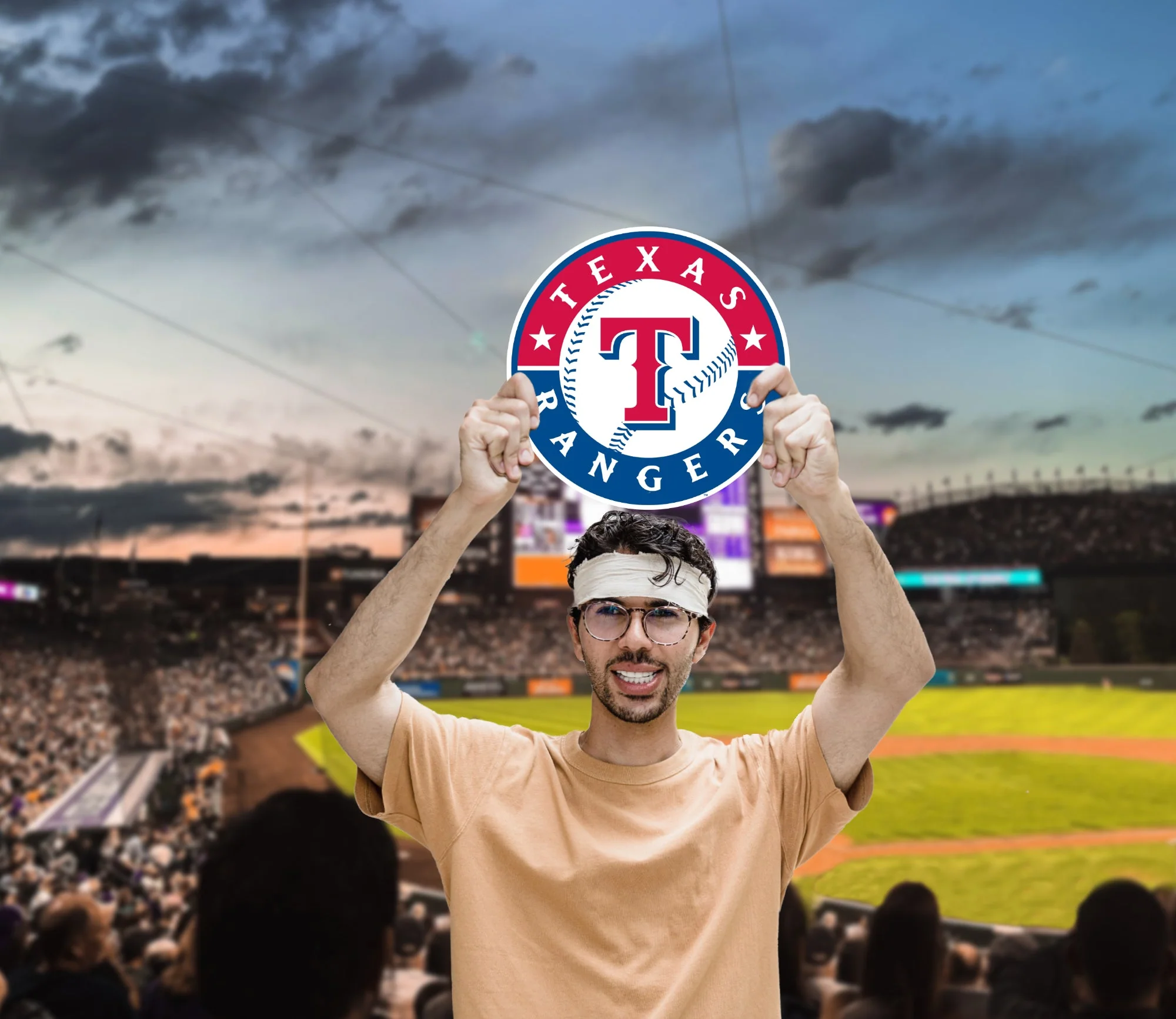 Logo - Big Head - Official MLB - Texas Rangers - Foam Core Cutout - Image 3