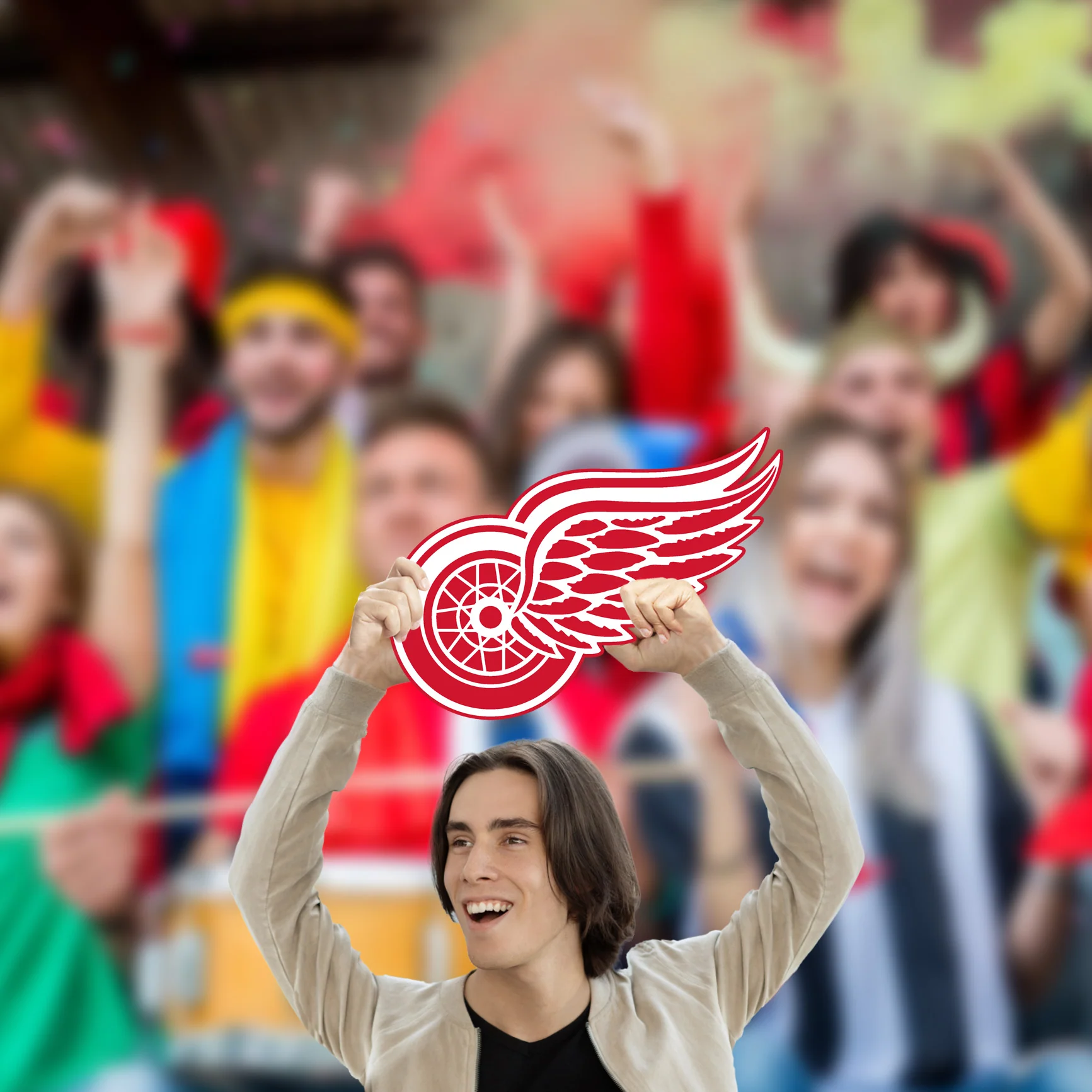 Logo - Big Head - Official NHL - Detroit Red Wings - Foam Core Cutout