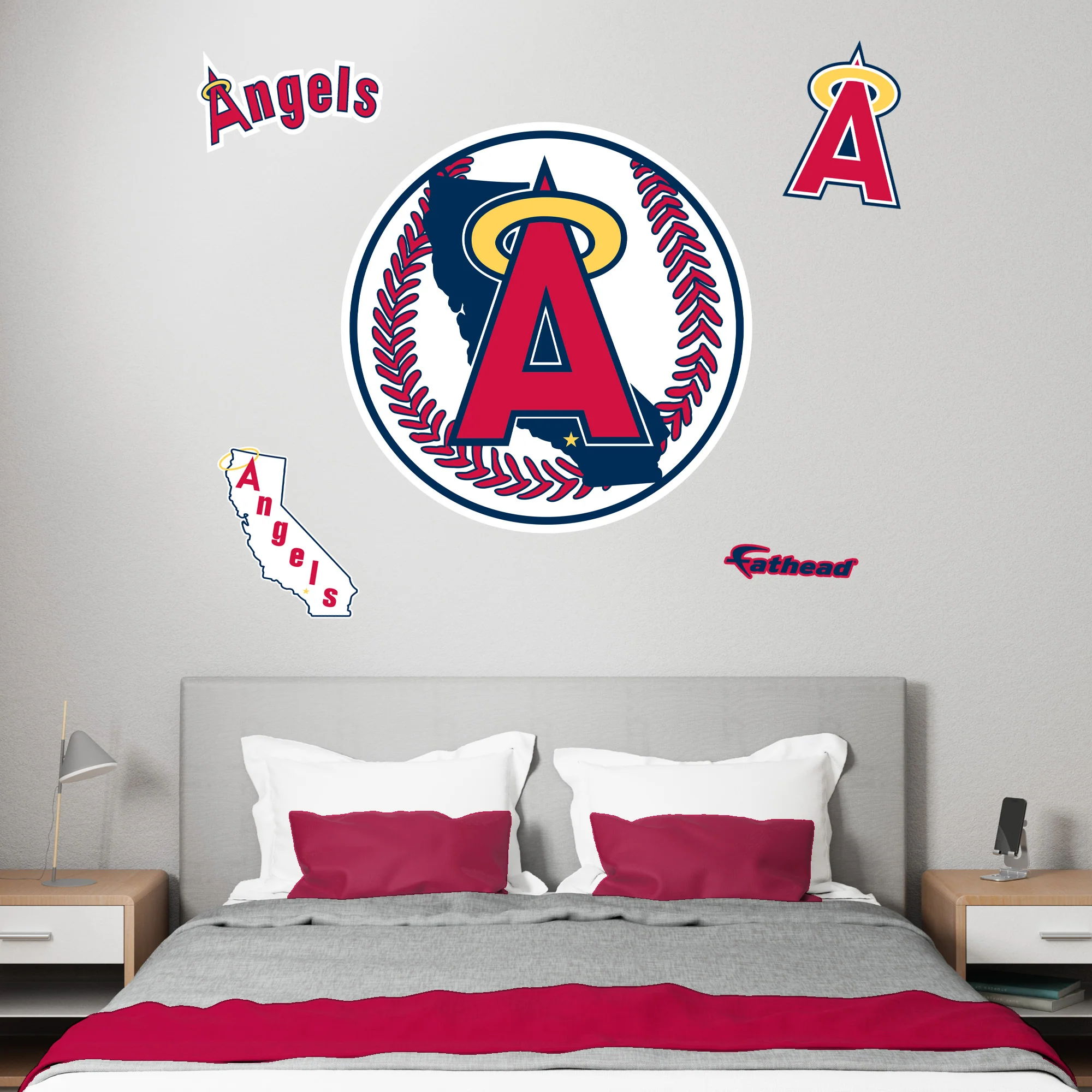 Los Angeles Angels - RealBig Classic Logo Collection - Official MLB - Reusable Vinyl Wall Decals