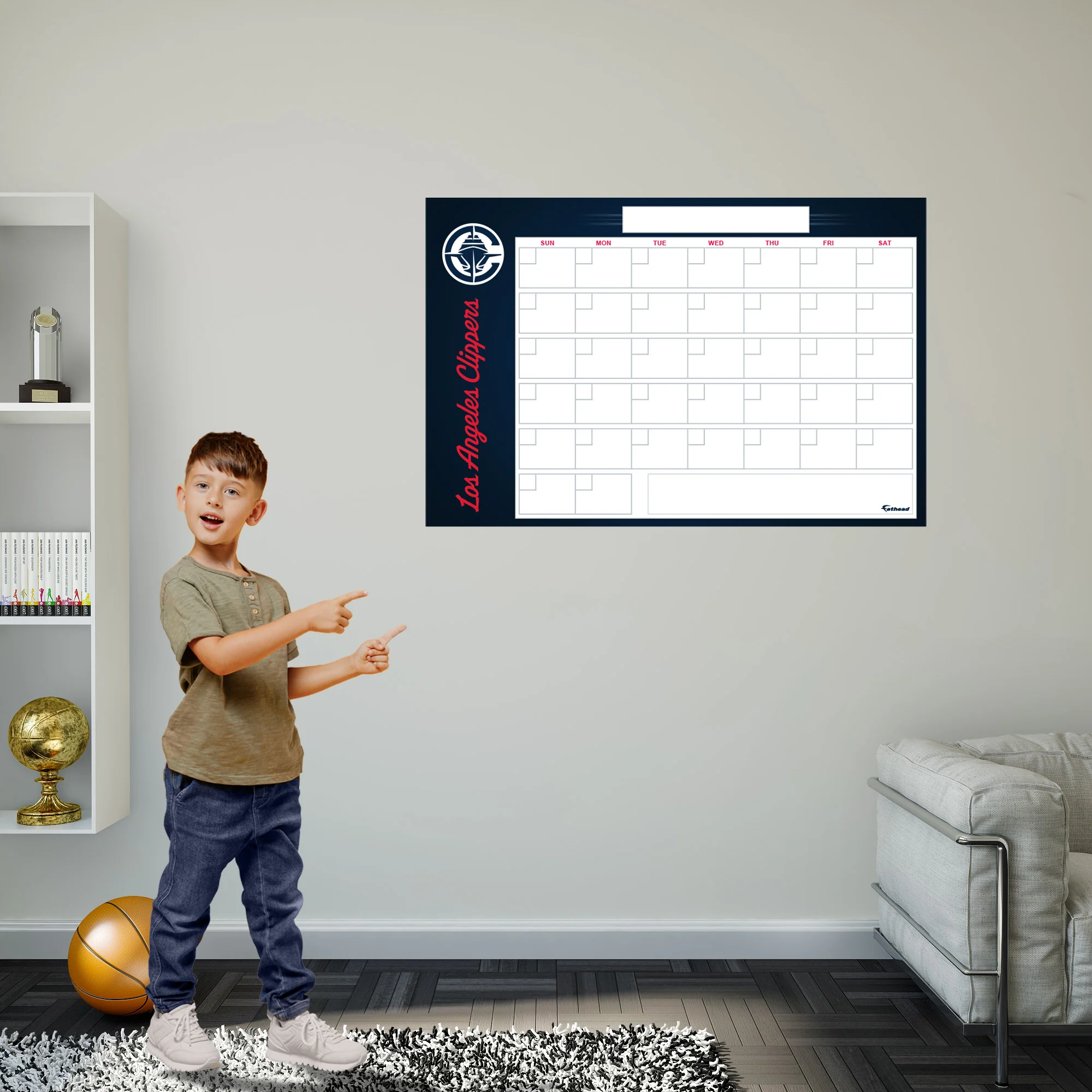 Los Angeles Clippers - Dry Erase Calendar - Official NBA - Reusable Vinyl Wall Decal - Image 4