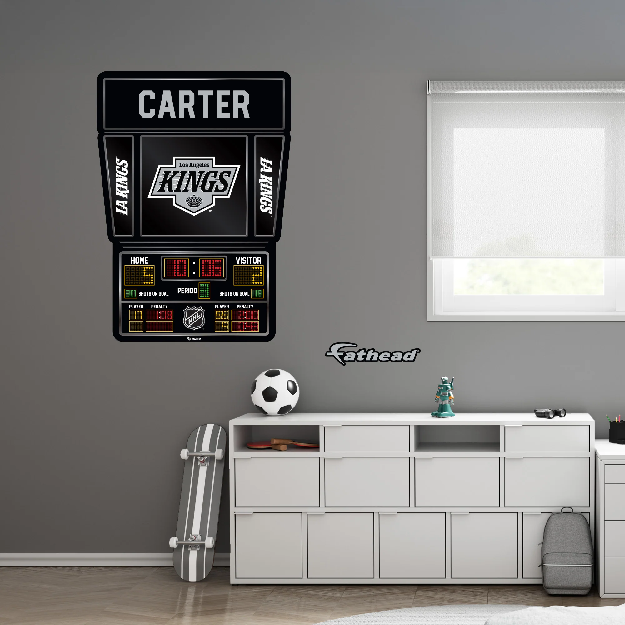 Los Angeles Kings - Scoreboard Graphic - With Personalized Name - Official NHL - Reusable Vinyl Wall Decals - Image 3