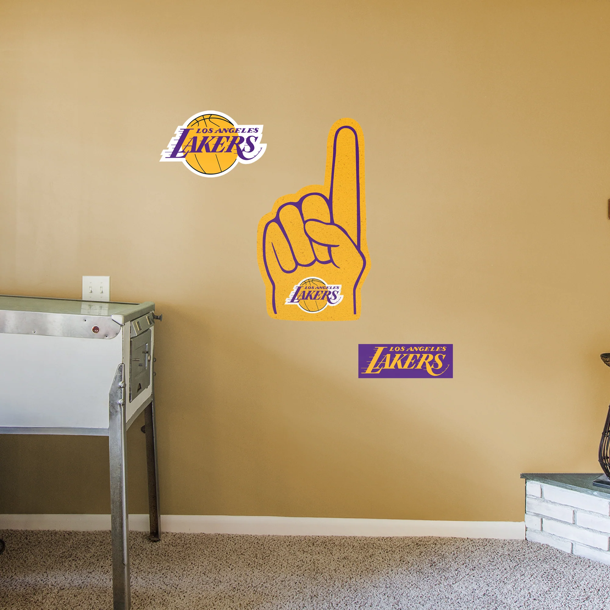 Los Angeles Lakers - RealBig Foam Finger Collection - Official NBA - Reusable Vinyl Wall Decals - Image 3