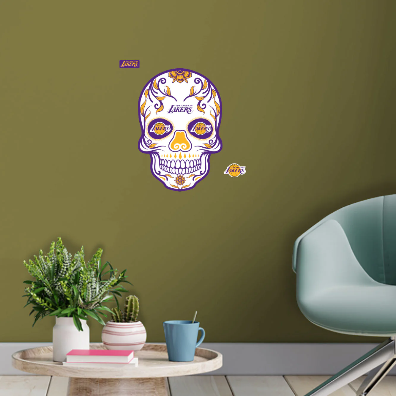 Los Angeles Lakers - RealBig Sugar Skull Collection - Official NBA - Reusable Vinyl Wall Decals - Image 6