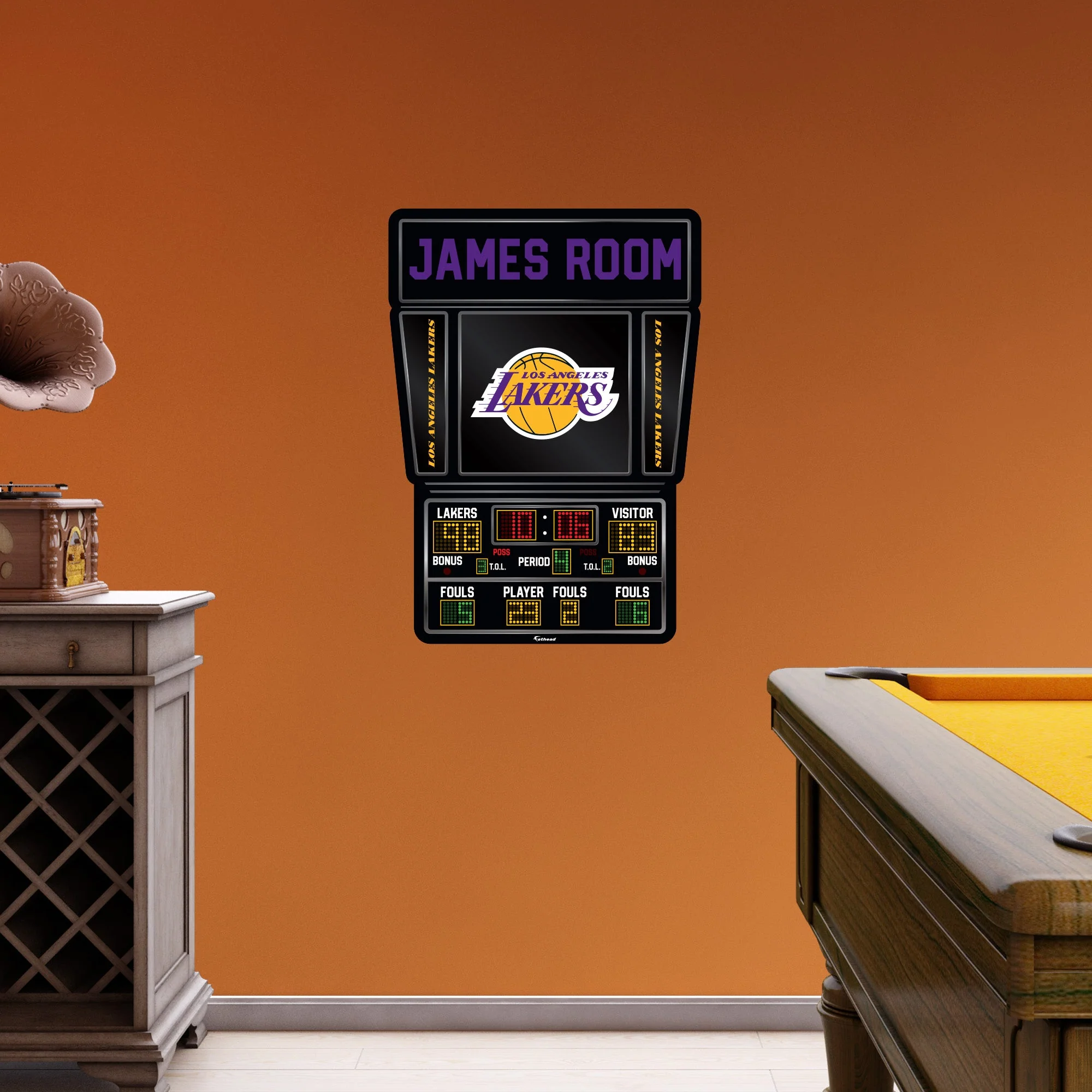Los Angeles Lakers - Scoreboard Graphic - With Personalized Name - Official NBA - Vinyl Transfer Decal - Image 4