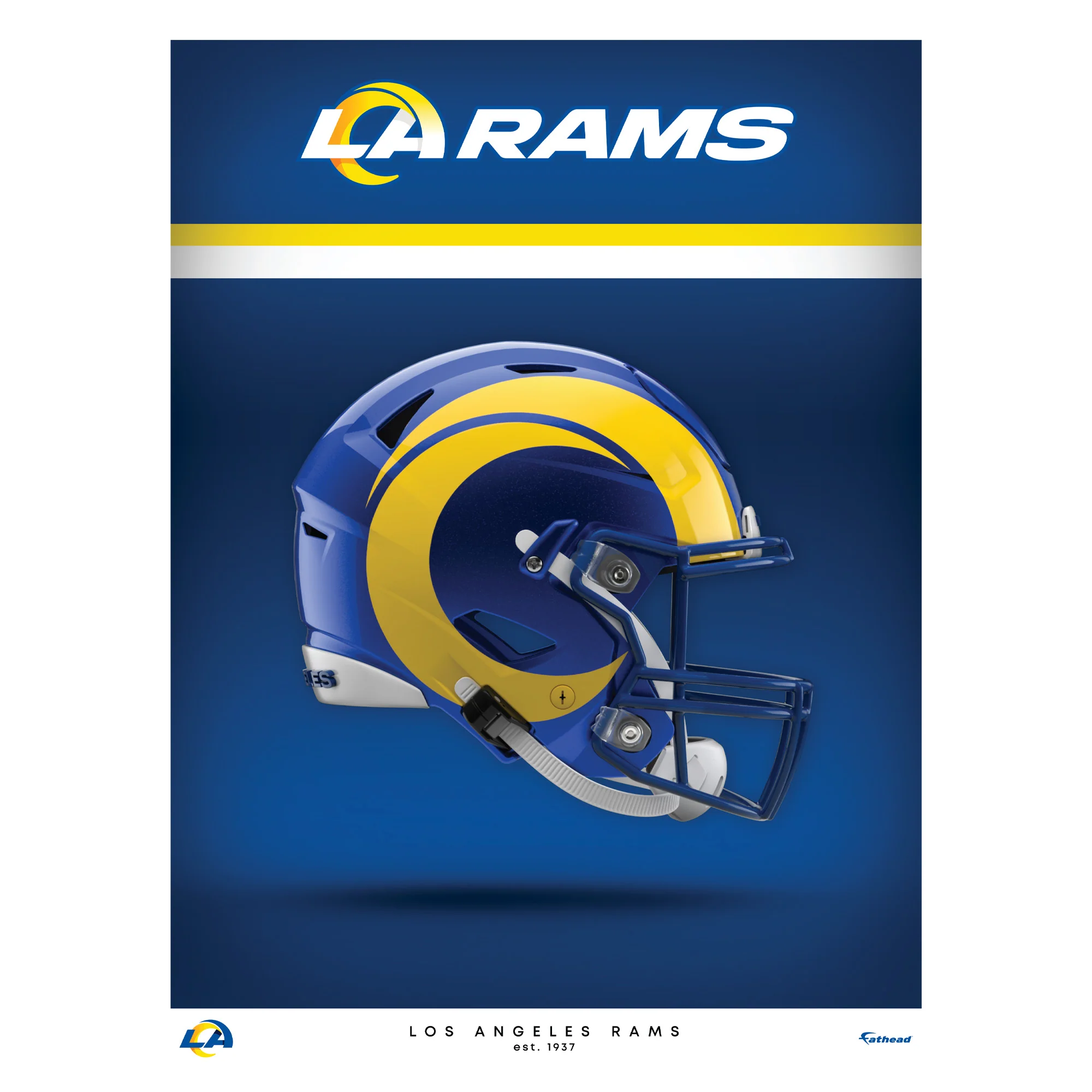 Los Angeles Rams - Helmet Series - Peel & Stick Poster - Official NFL - Reusable Vinyl Wall Decal - Image 2