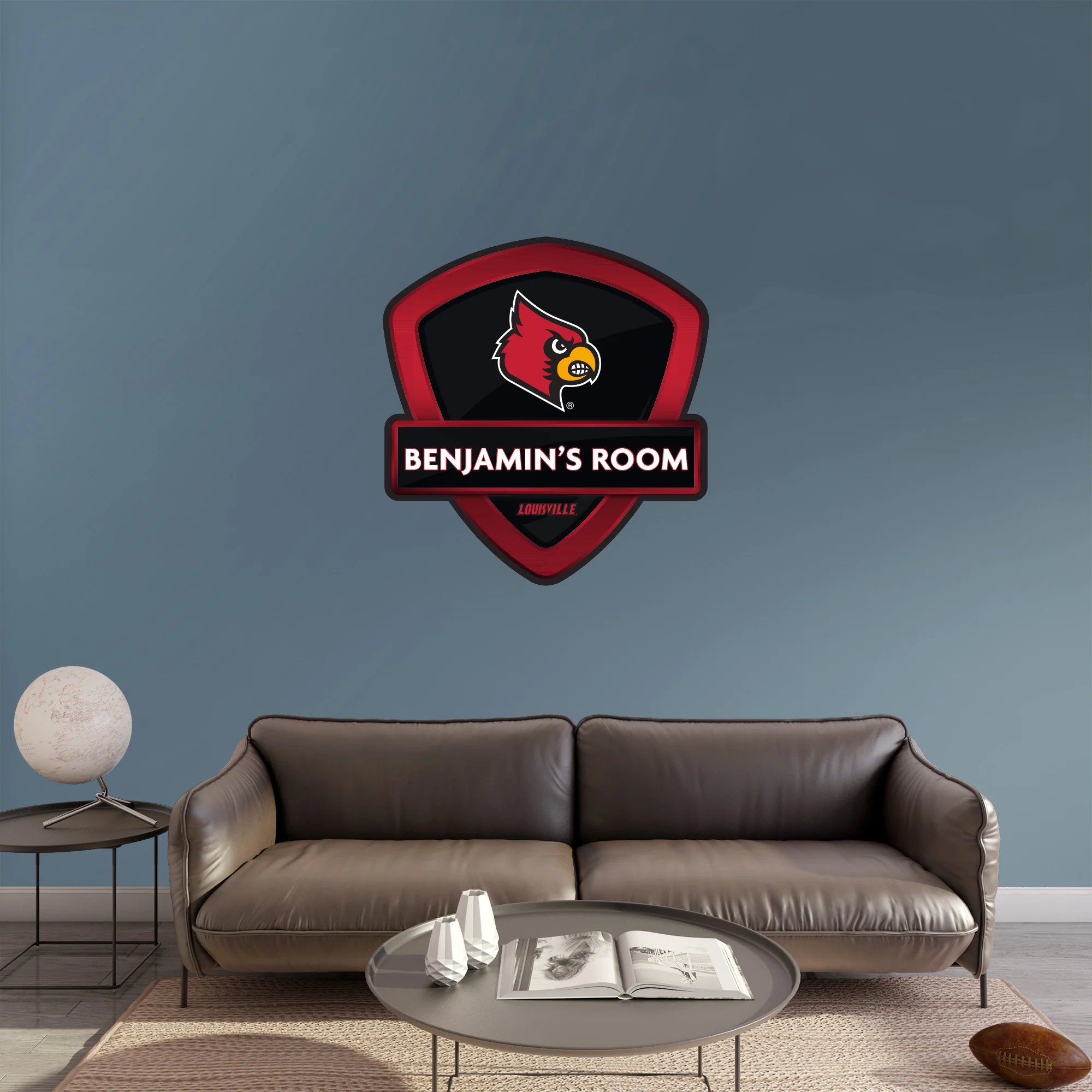 Louisville Cardinals - Badge - With Personalized Name - Official NCAA - Vinyl Transfer Decal