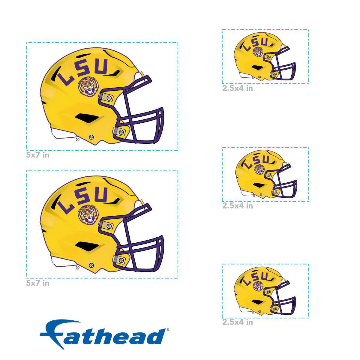 LSU Tigers - 5 Helmet Minis (Mixed Sizes) - Official NCAA - Reusable Vinyl Decals - Image 4