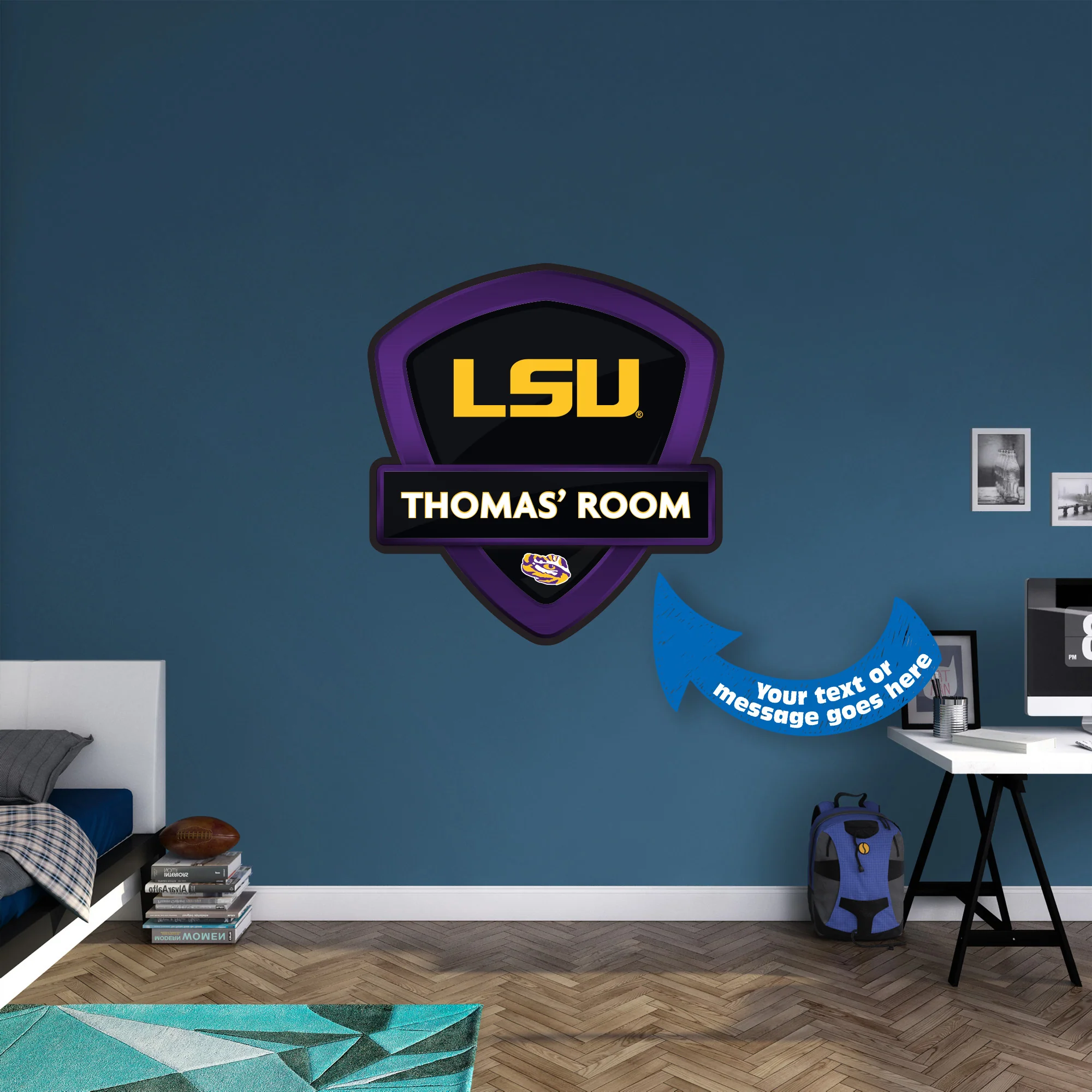 LSU Tigers - Badge - With Personalized Name - Official NCAA - Vinyl Transfer Decal - Image 3